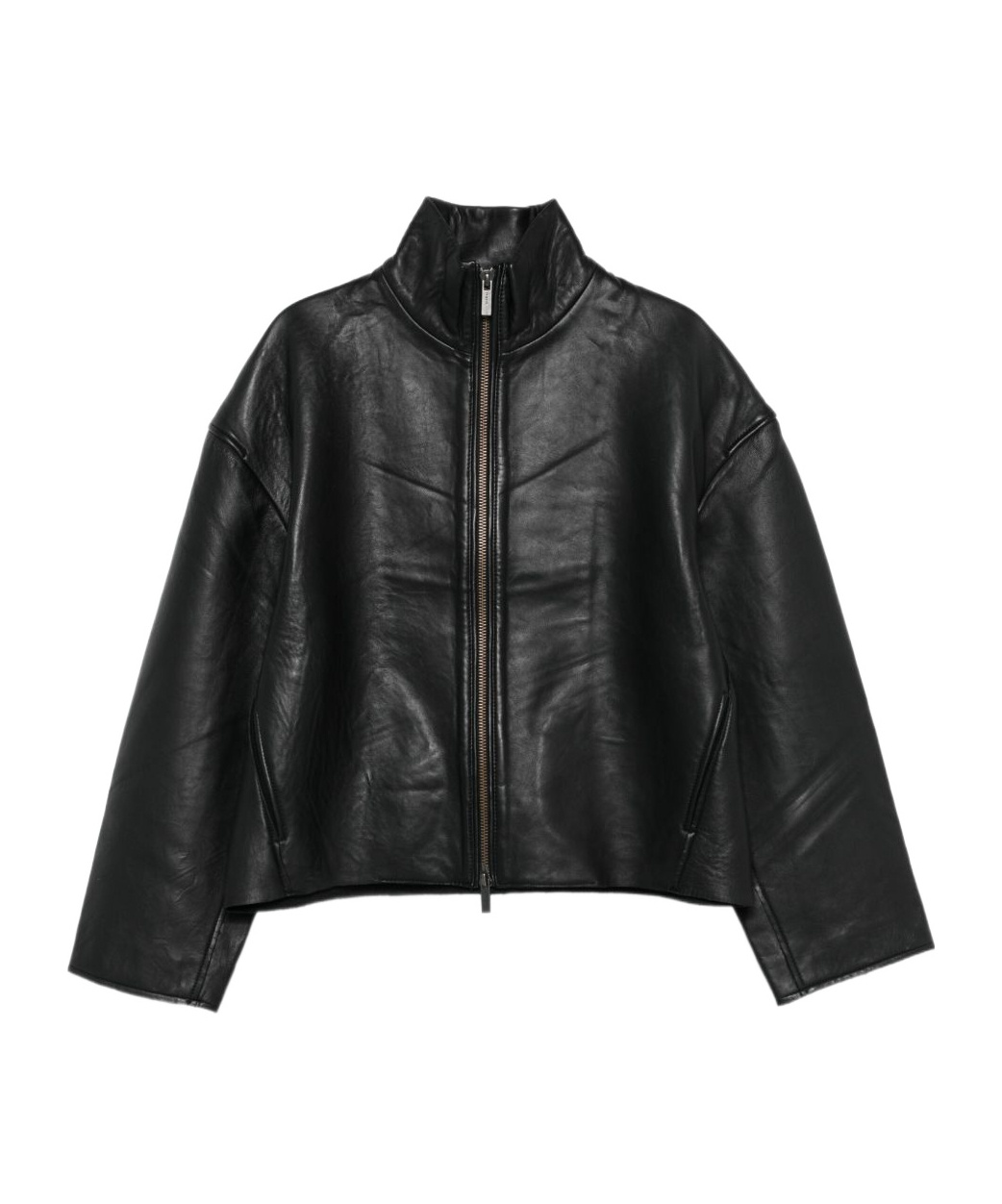 Remain Birger Christensen Long-sleeved Leather Jacket In Black