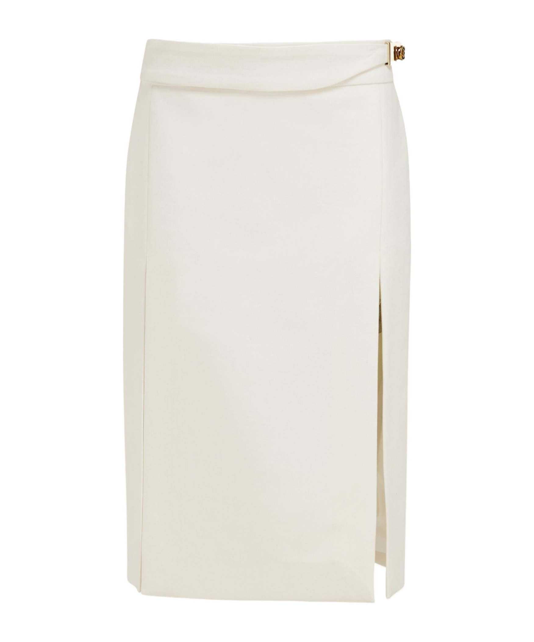 Ferragamo High Slit Pencil Skirt In Neutral