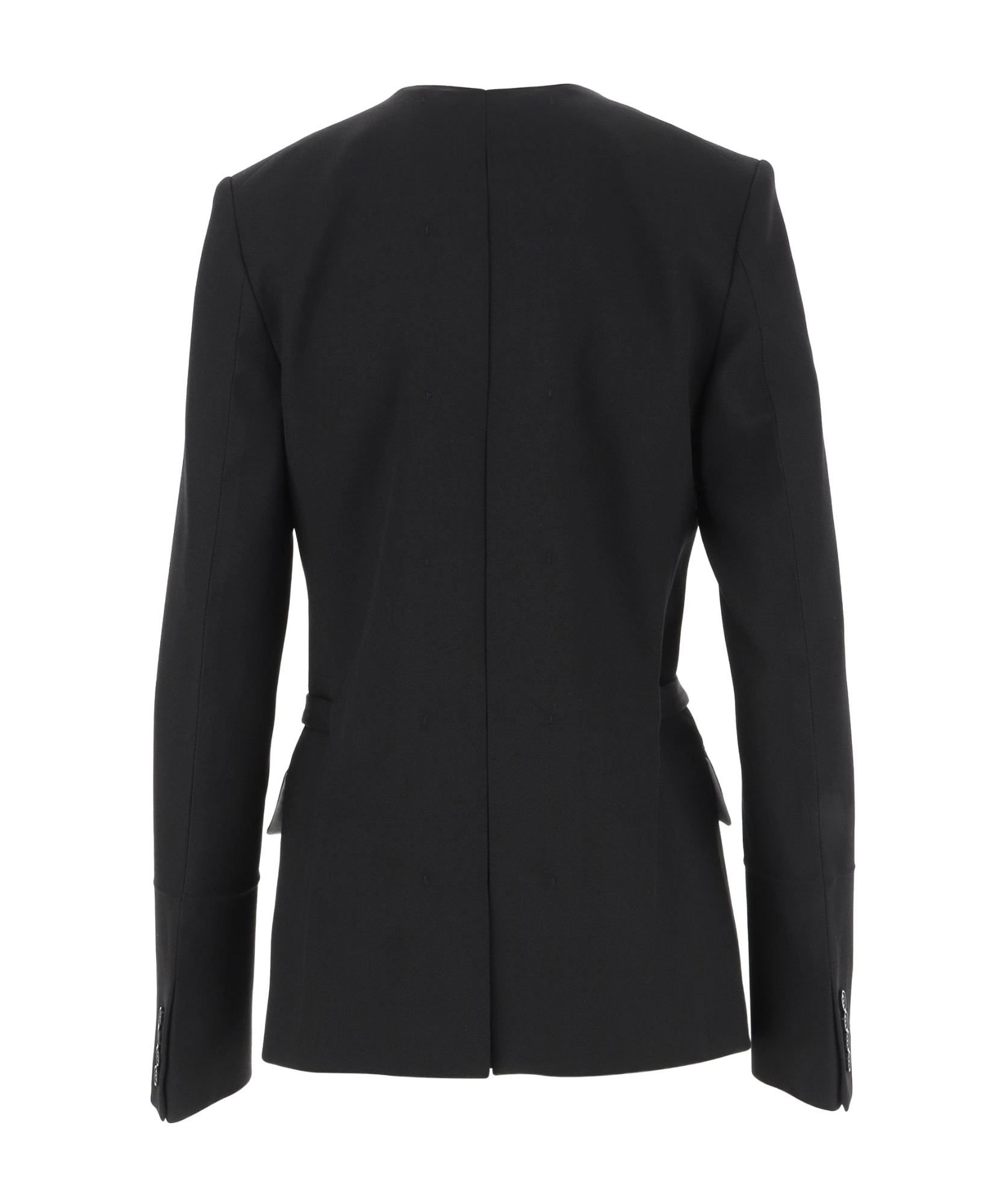 Victoria Beckham Shrunken Collarless Open-back Blazer And Suits In Black