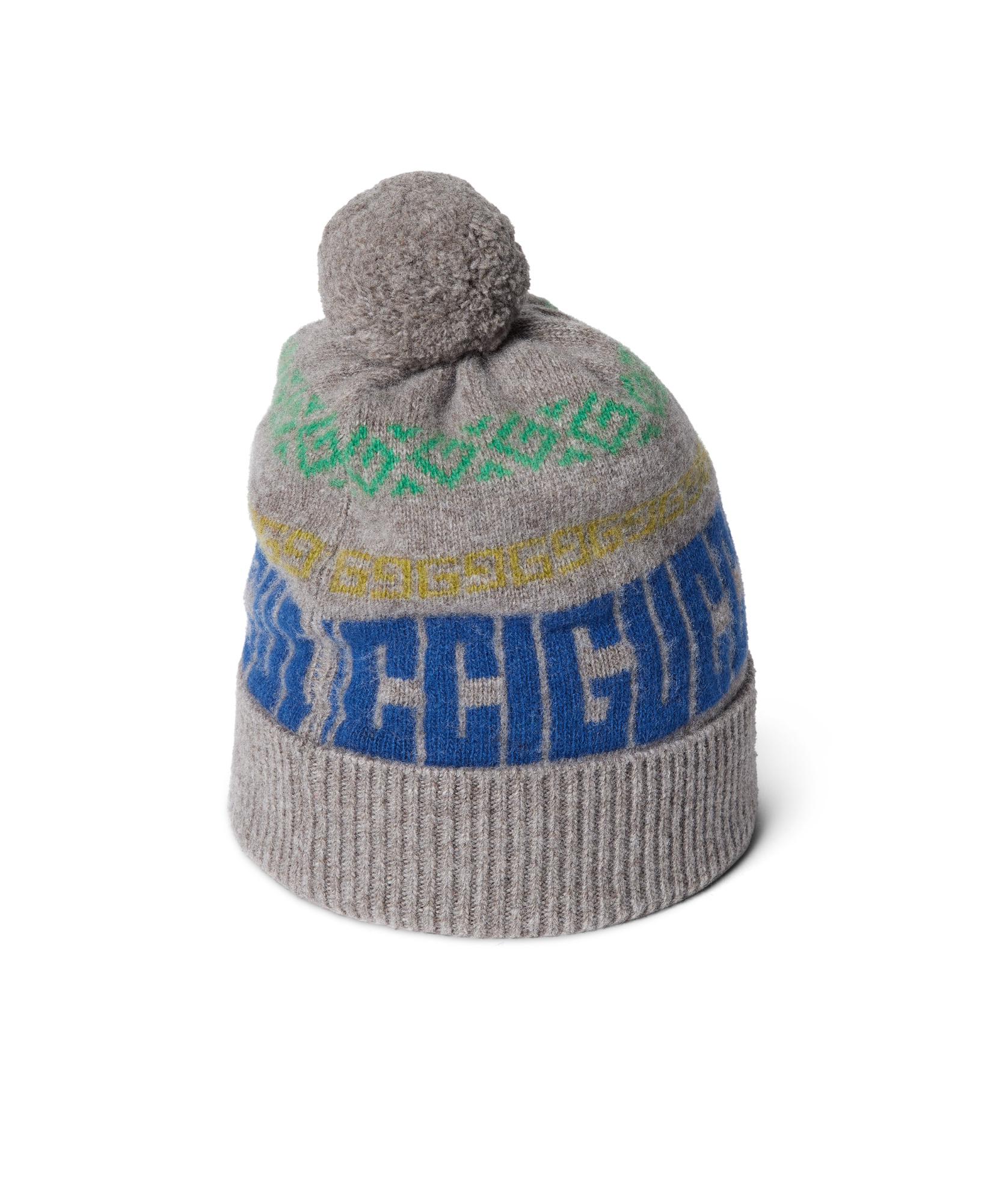Gucci Intarsia-logo Beanie Hat In Gray