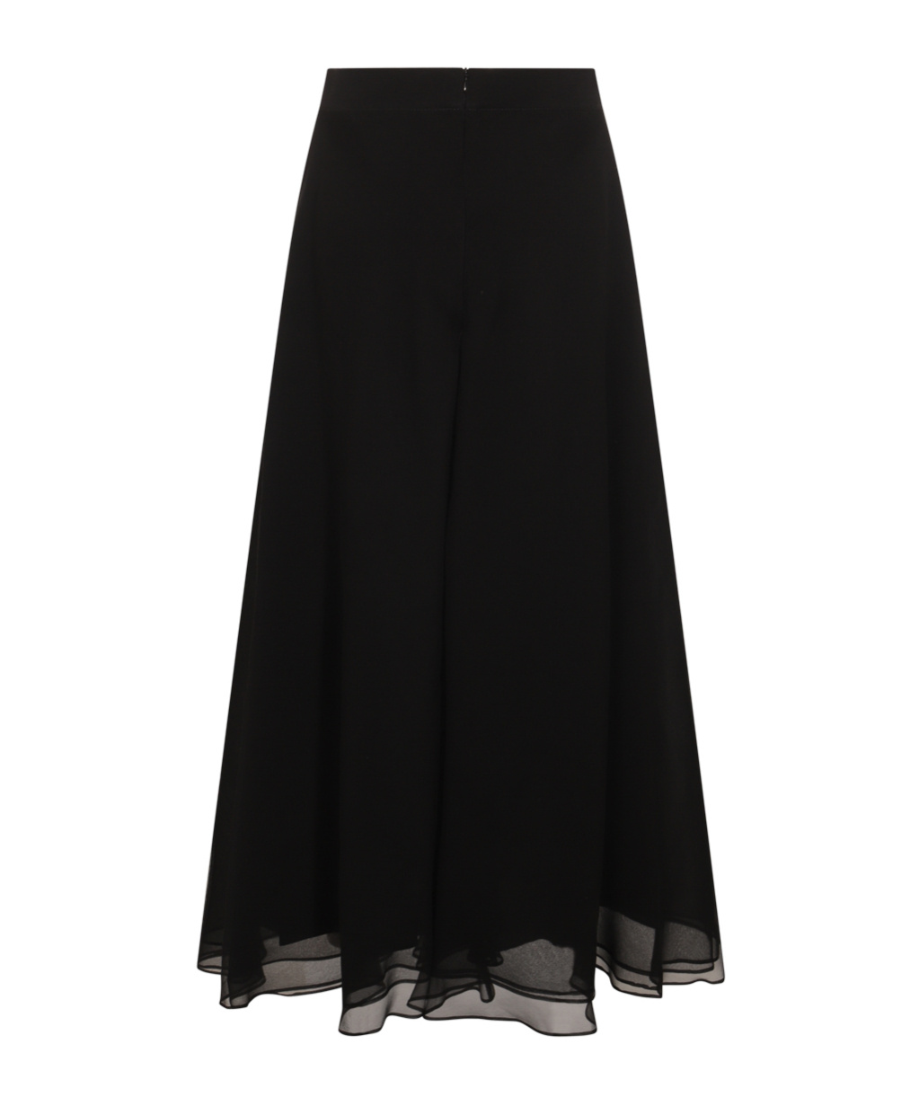 Brunello Cucinelli High Waist Pleated Skirt With Sheer Overlay