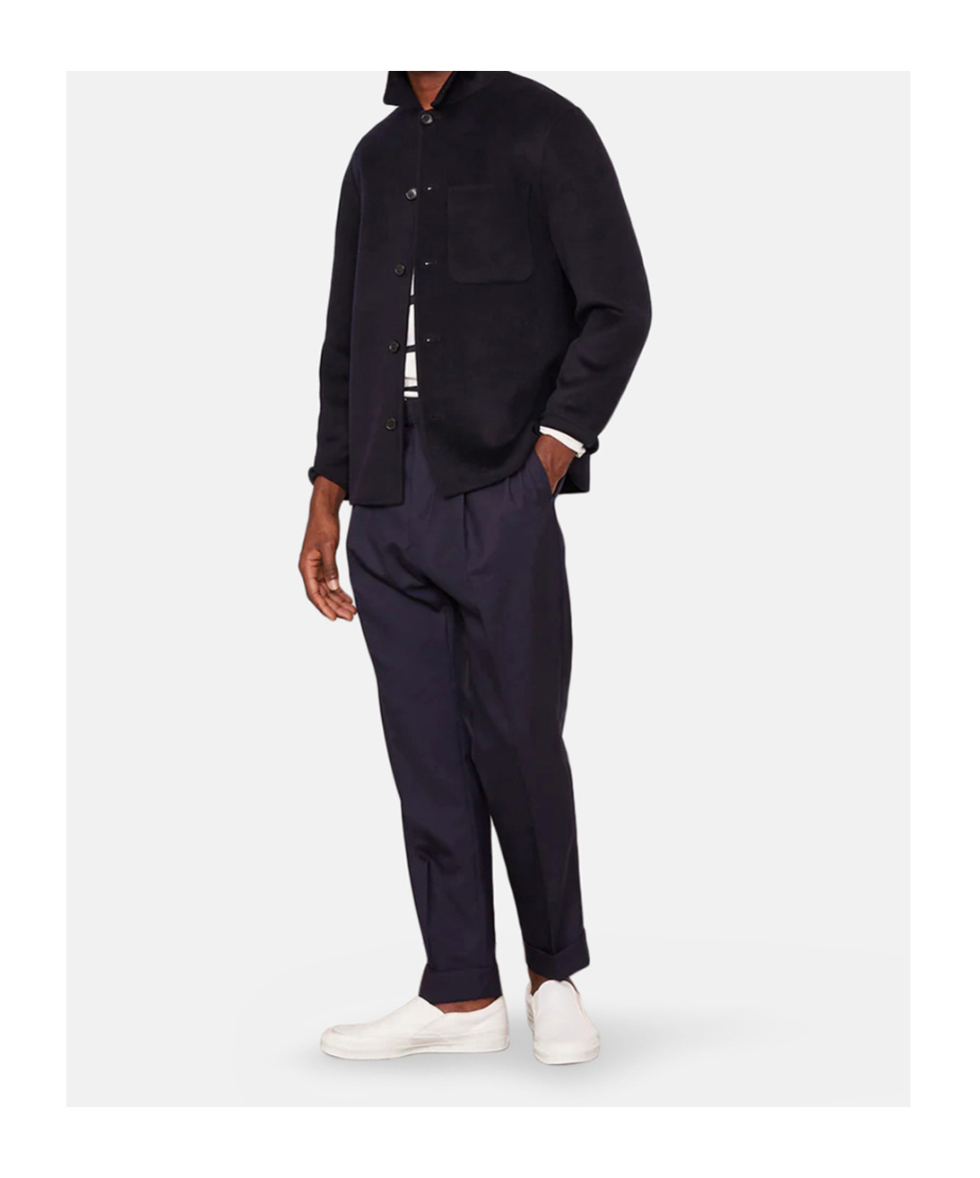Officine Generale Long Sleeve Casual Jacket In Black