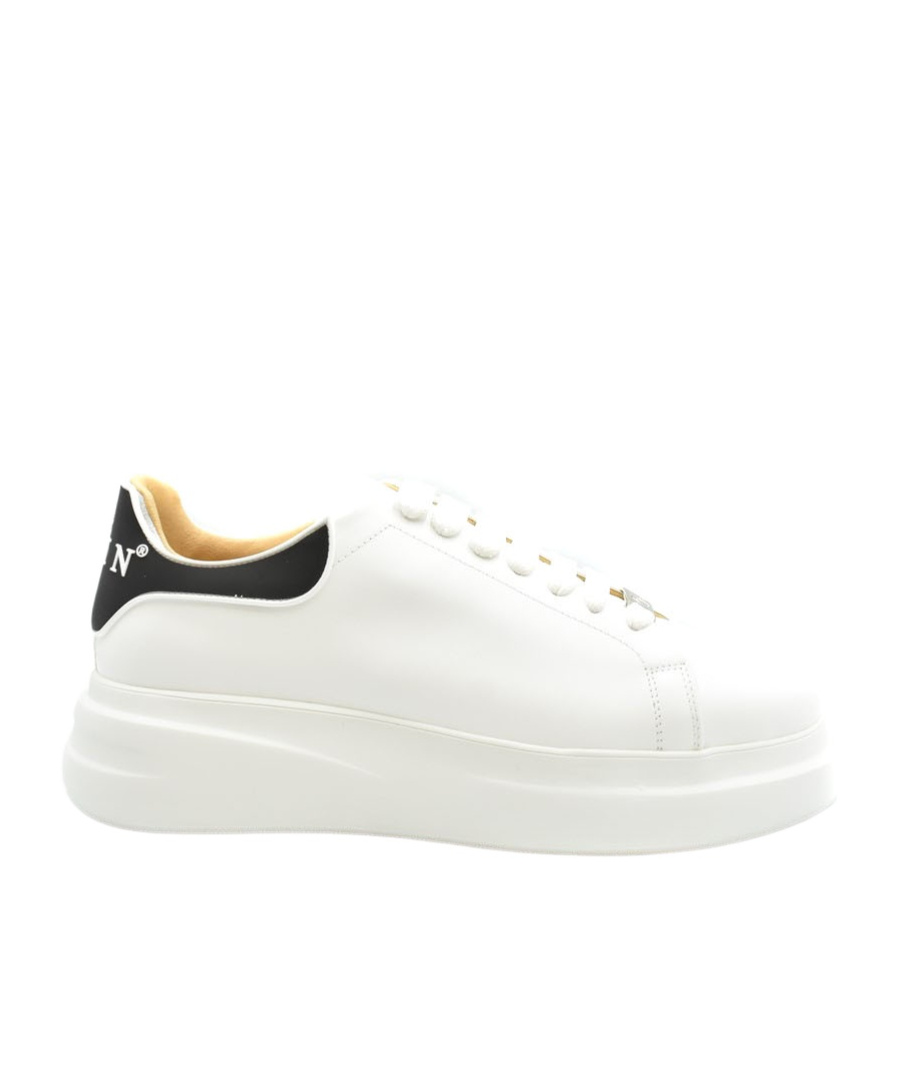 PHILIPP PLEIN LO-TOP LEATHER SNEAKERS 