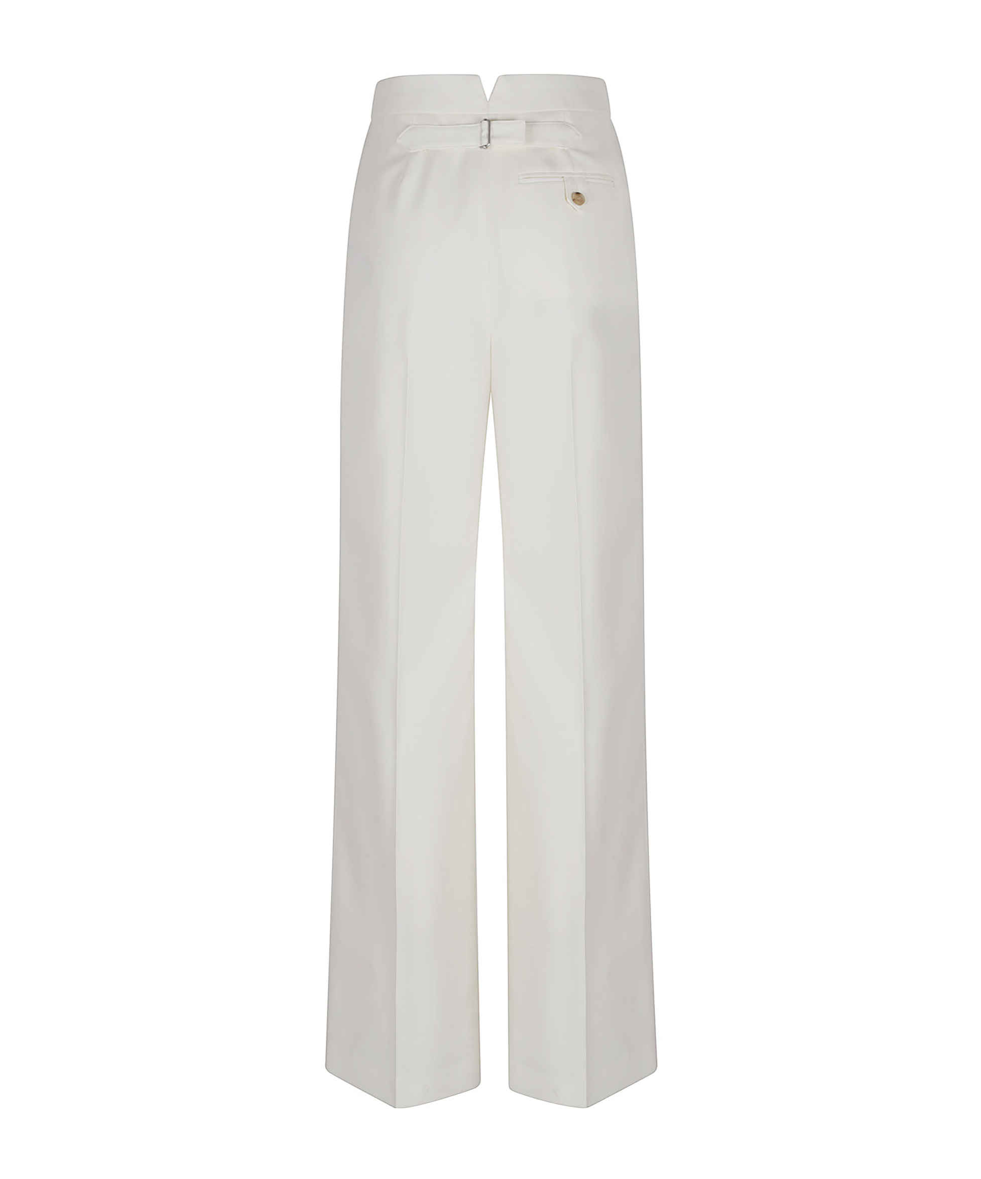 Alexander Mcqueen Wide-leg Tailored Trousers In Wool Gabardine In Bone