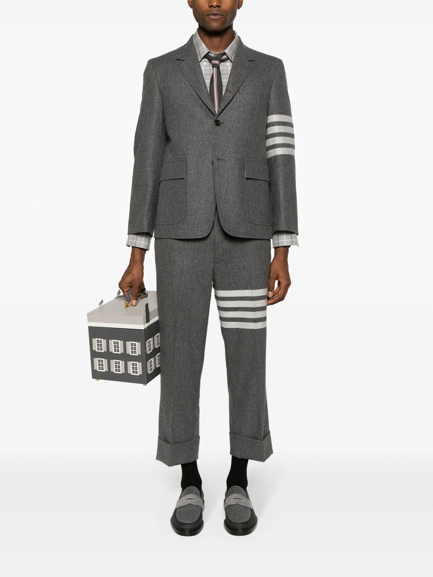 Thom Browne 4-bar Stripe Single-breasted Blazer In Black