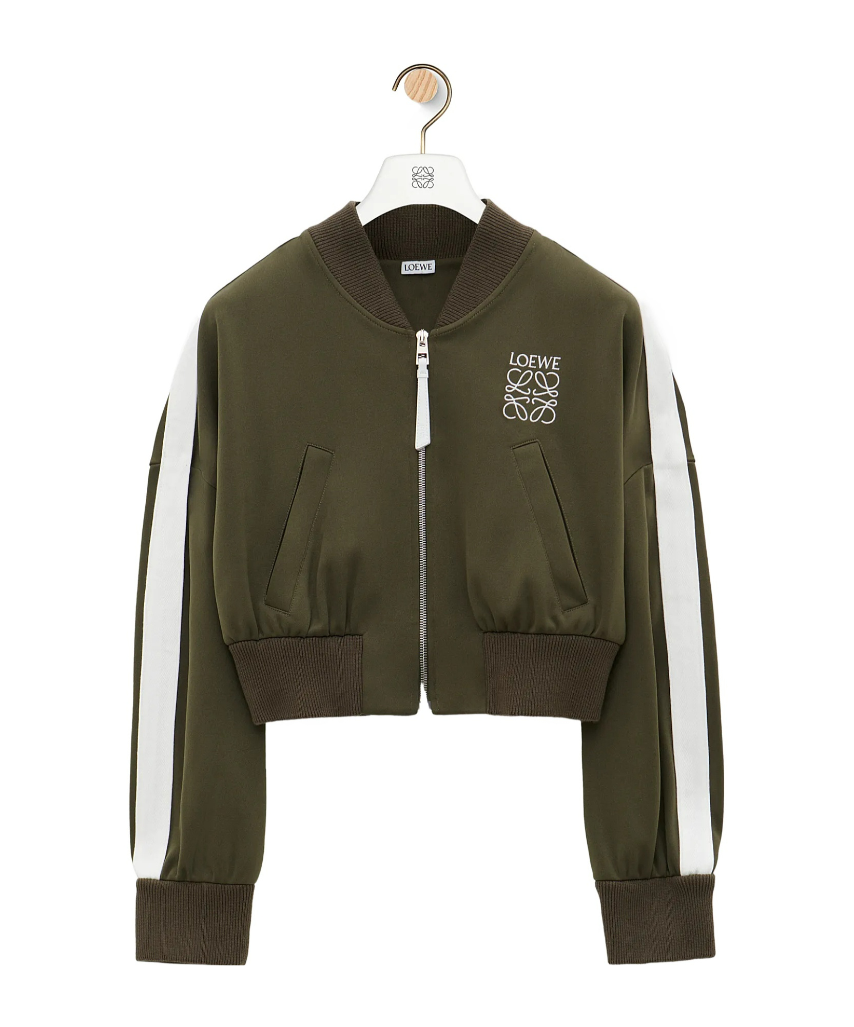 Loewe Short Stand-neck Casual Jacket In Green