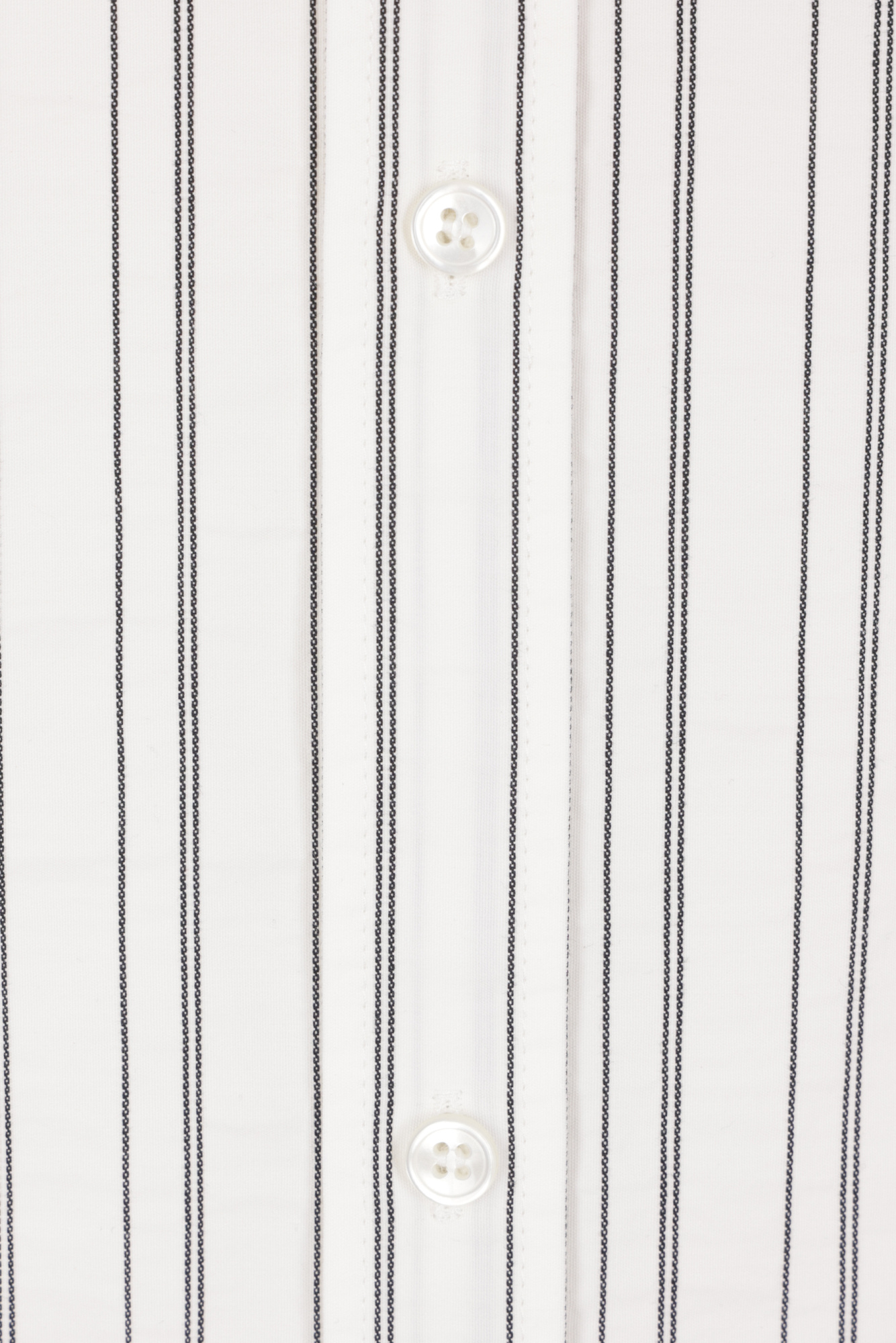 Saint Laurent Striped Cotton Shirt Curved Hem In White