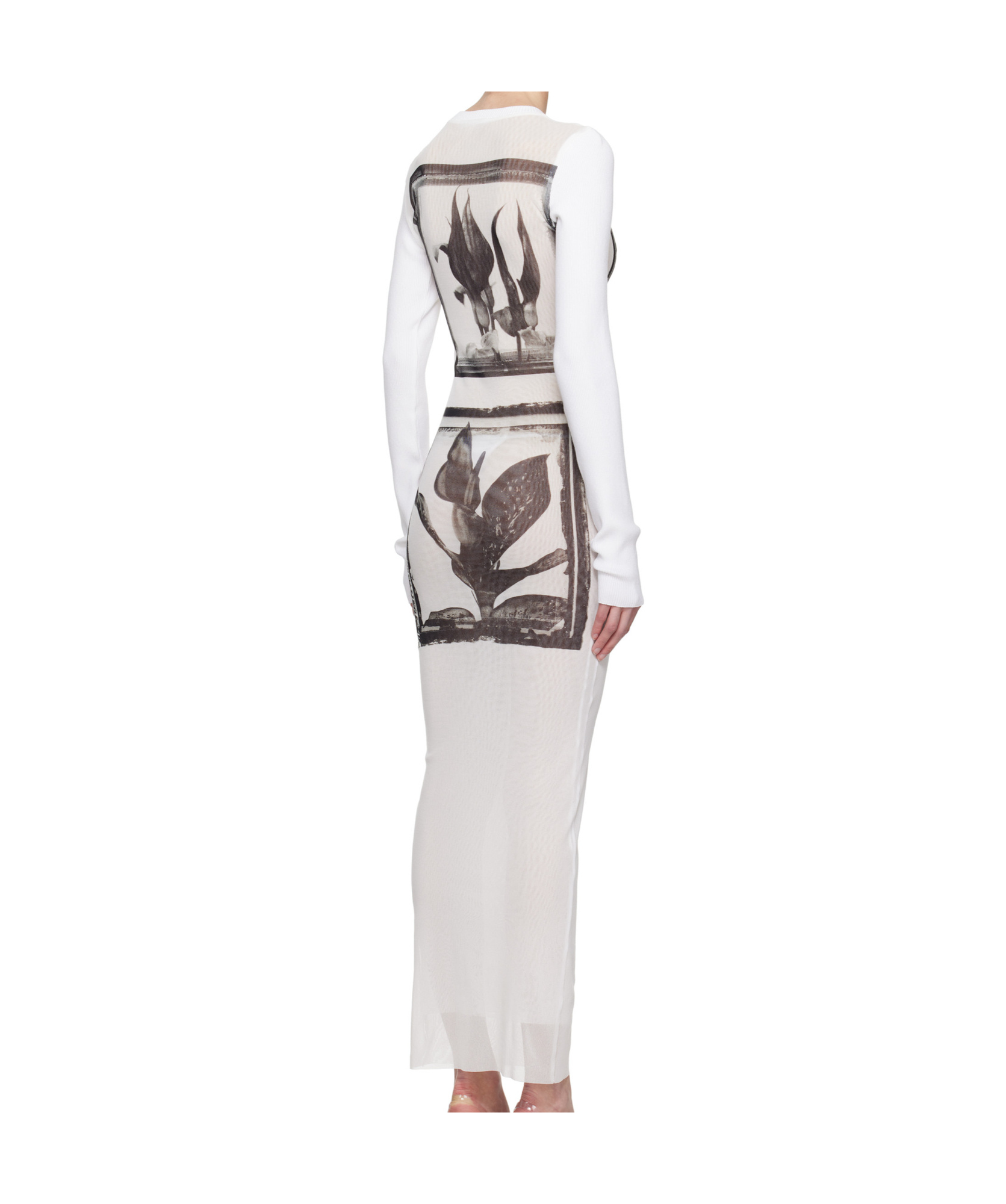 Jean Paul Gaultier Round Neck Long Dress In White
