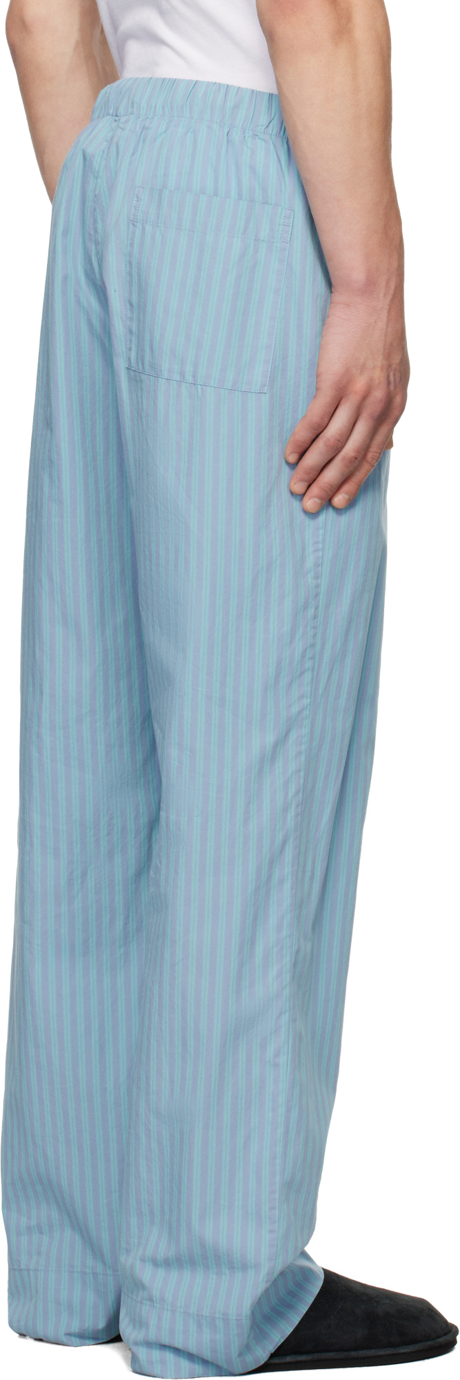 Tekla X Auralee Striped Pajama Pants In Blue
