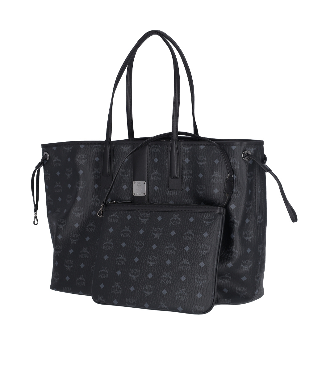 Mcm Liz Logo Plaque Top Handle Bag In Black