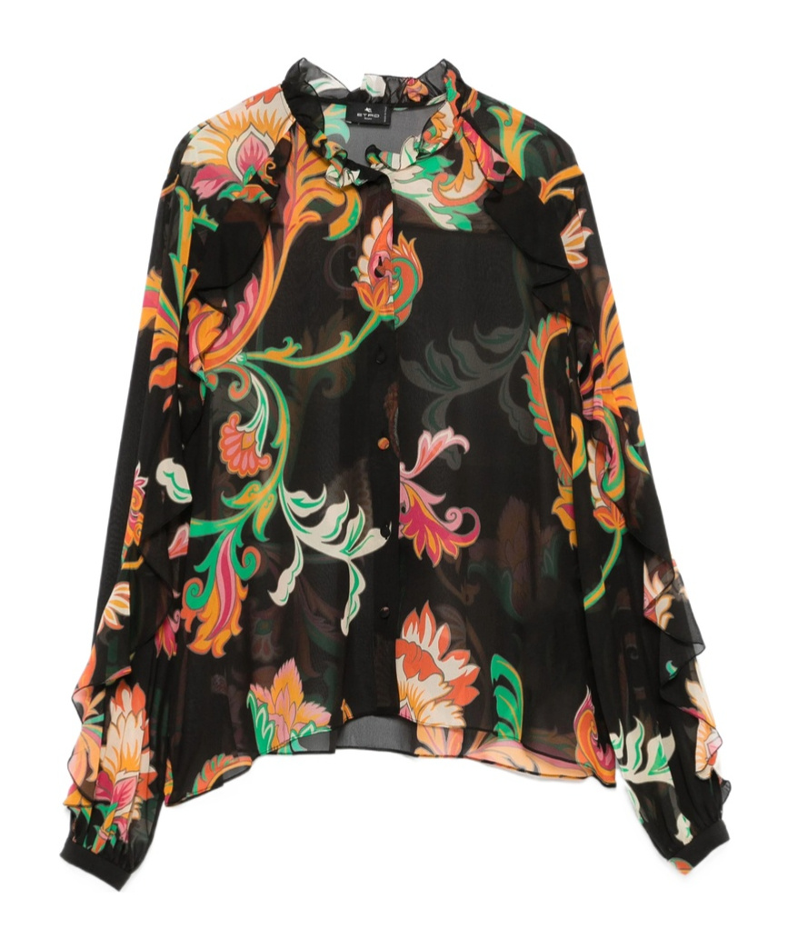 Etro Long Sleeve Shirt In Black
