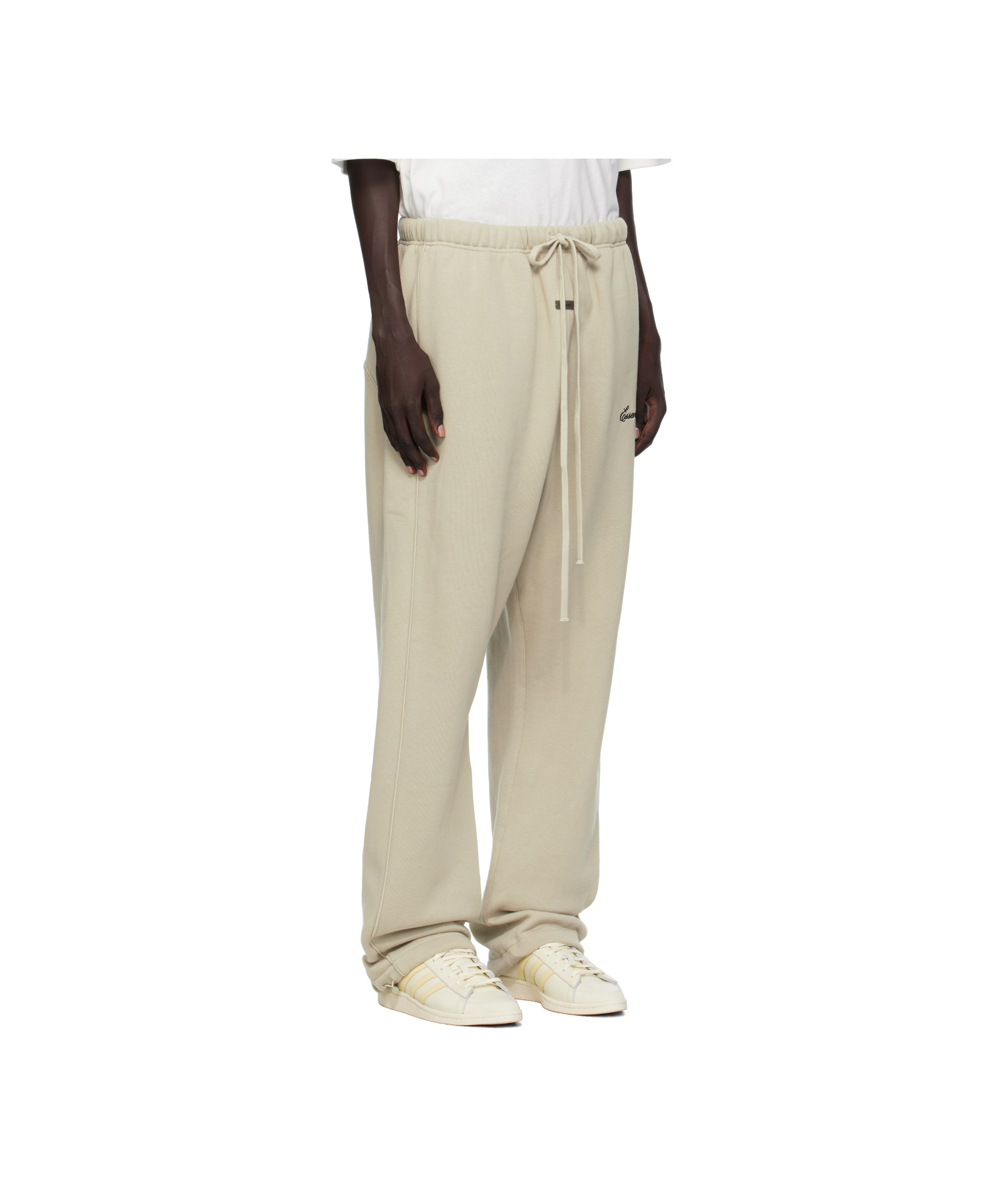 Essentials Taupe Relaxed Fleece Piping Sweatpants In Neutral