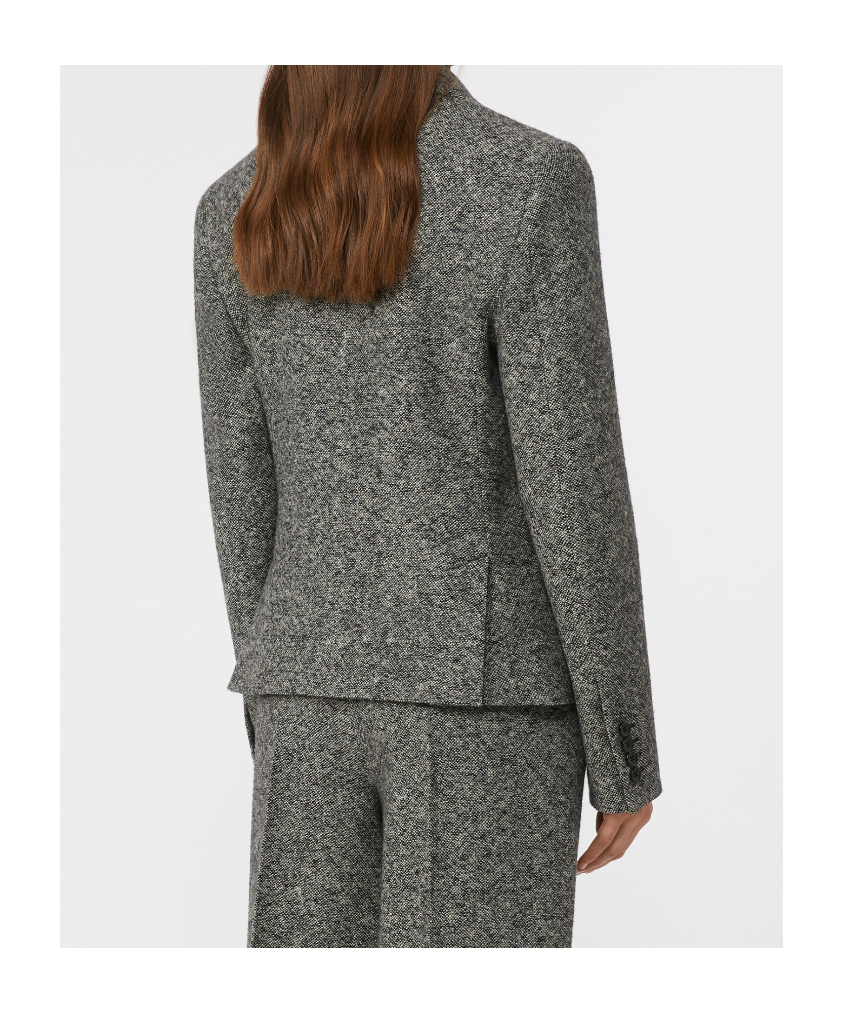 Max Mara Salmone Virgin Wool Blend Blazer In Gray