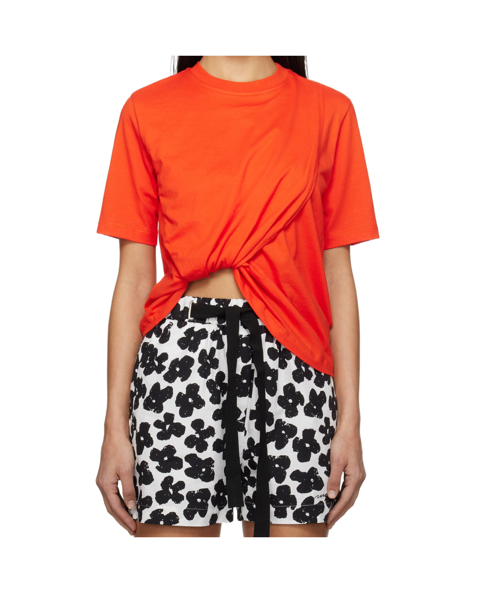 Msgm Twist Detailed Crewneck T In Multicolor