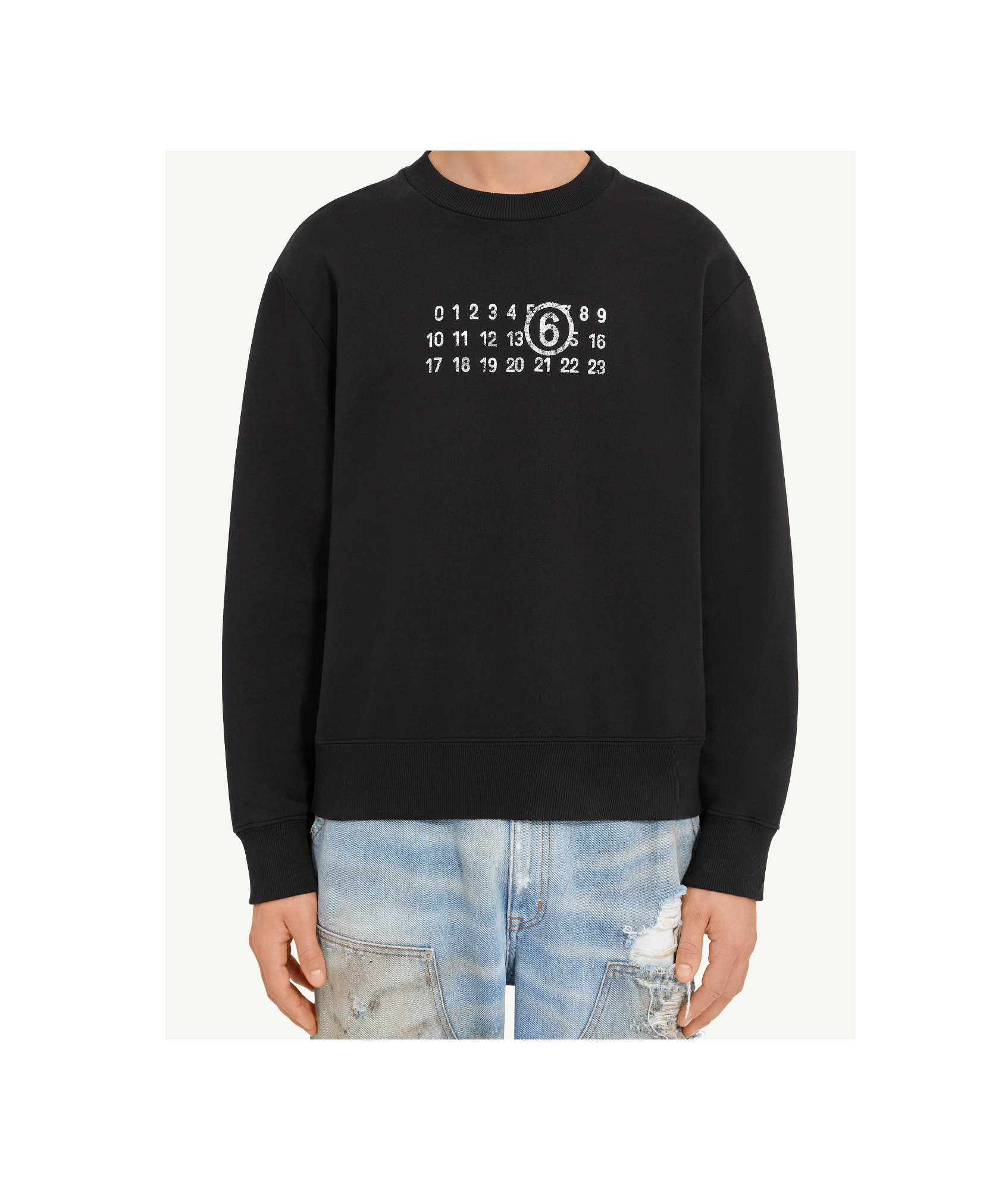 Mm6 Maison Margiela Black Numeric Signature Mm6 Sweatshirt In Black