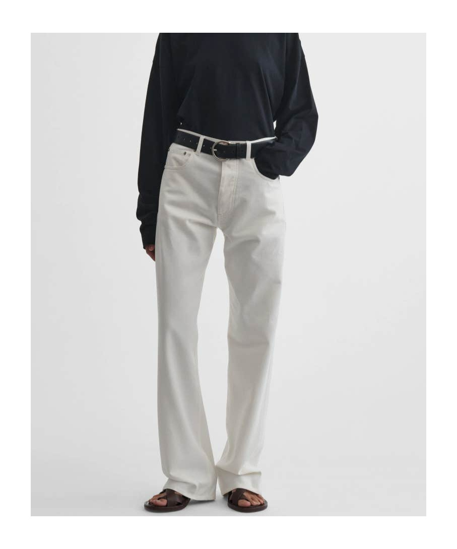 Phoebe Philo Belt Loop Jeans In White