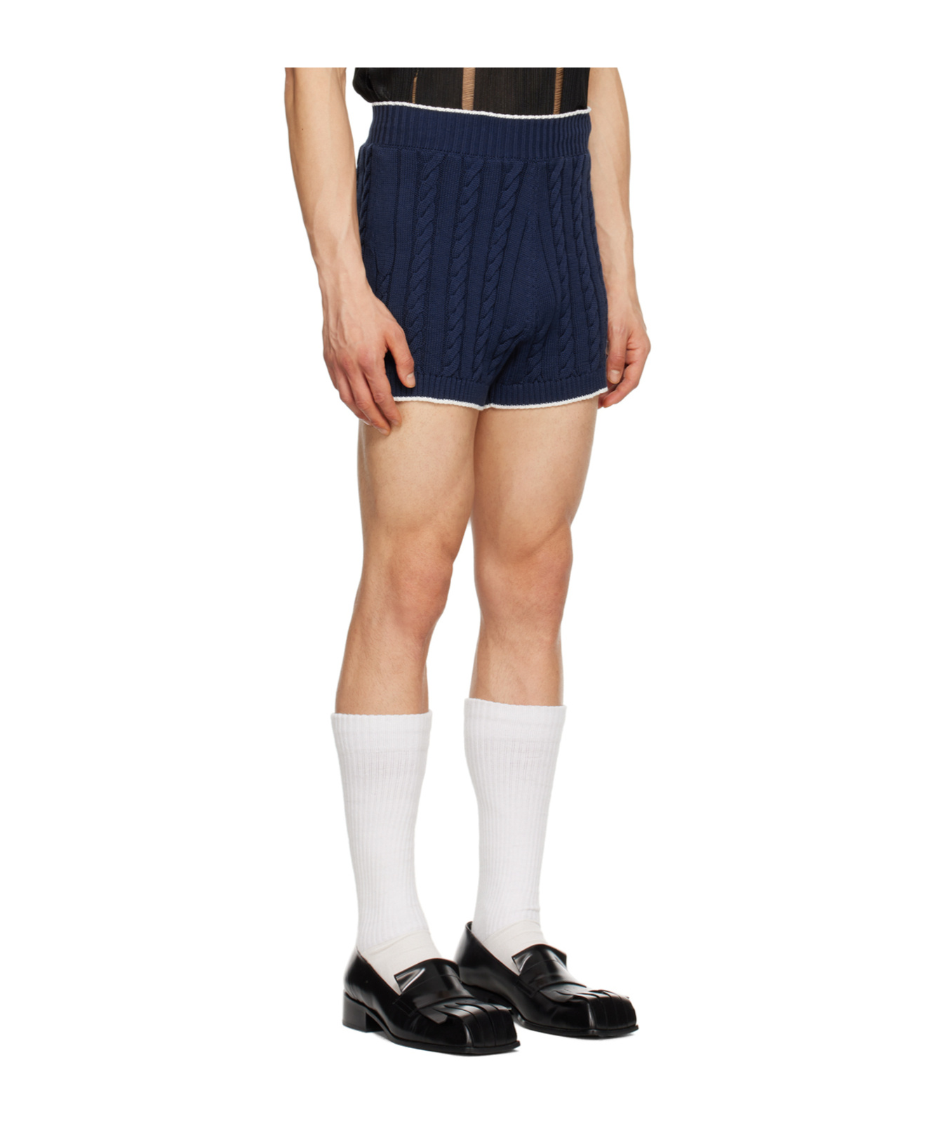 Egonlab Twisted Knitted Shorts In Black