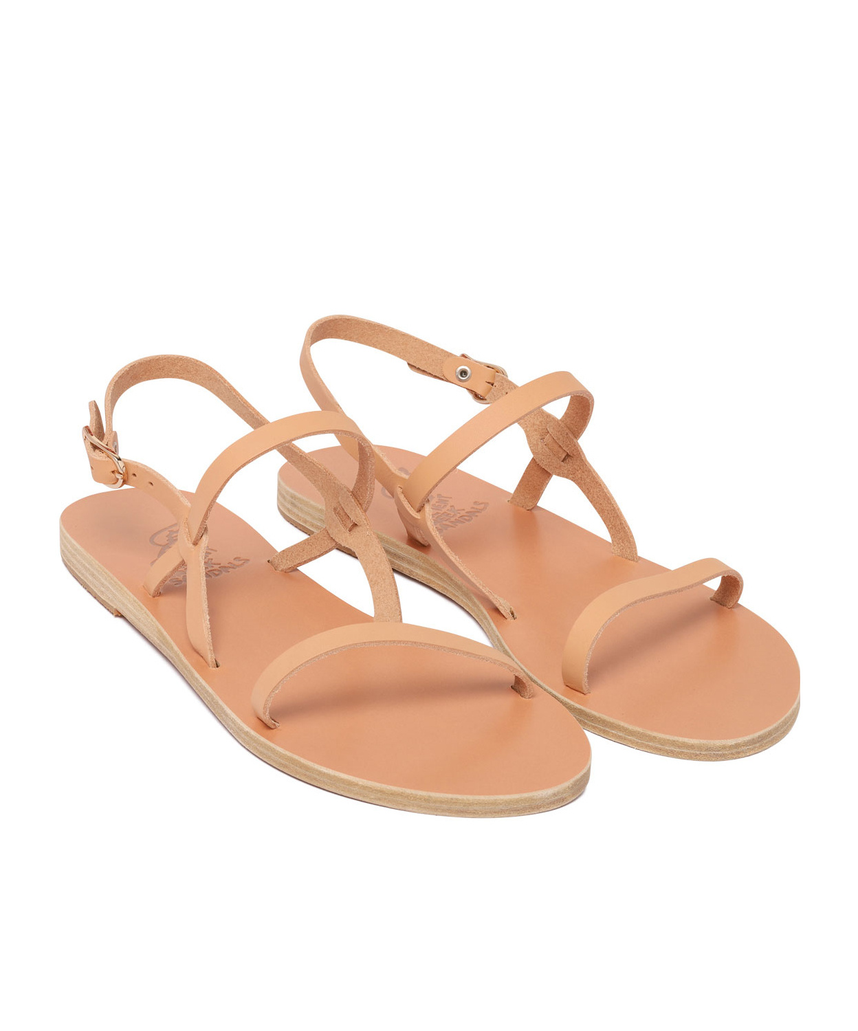 Ancient Greek Sandals 5mm Synthesis Leather Flat Sandals In Nude