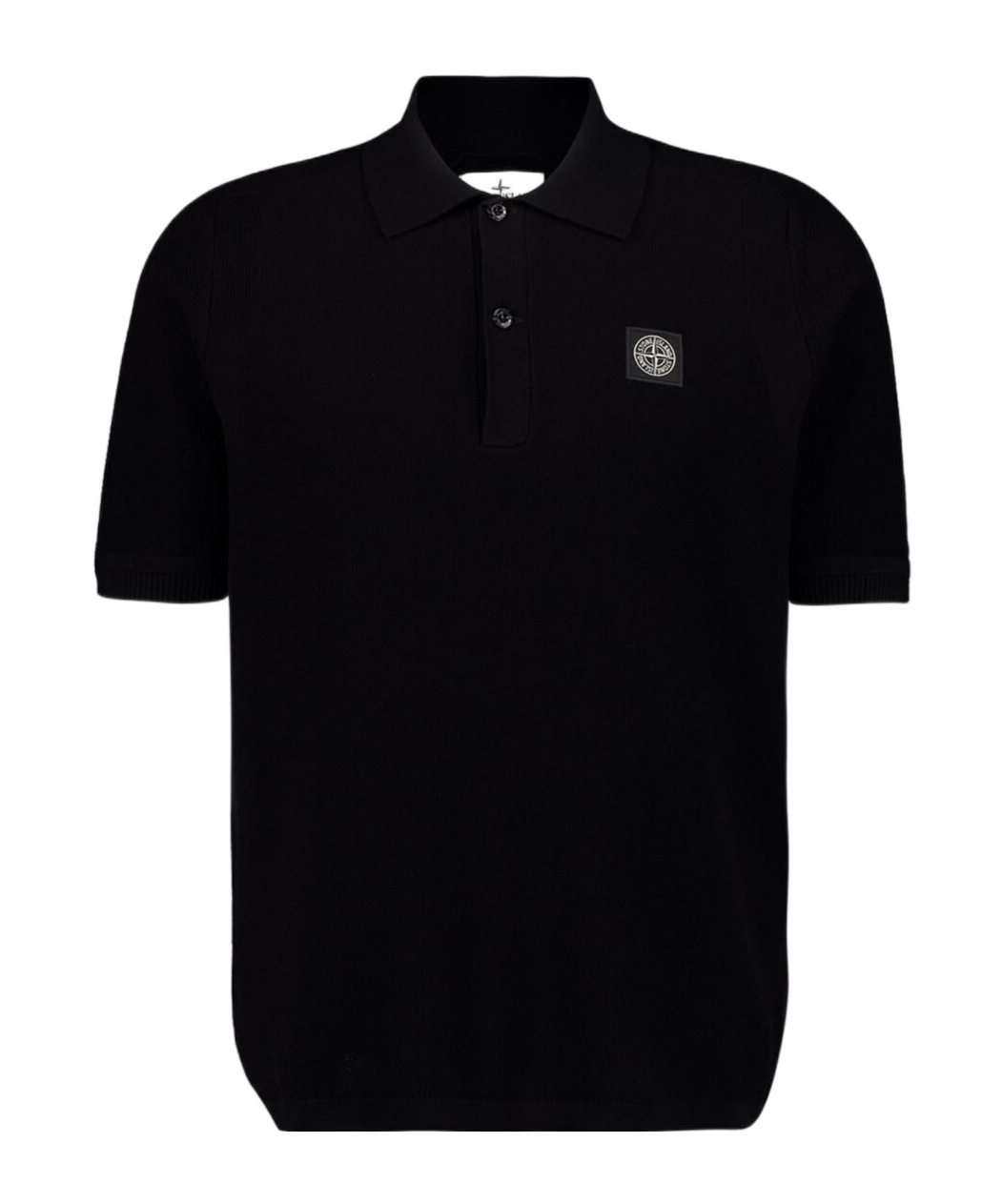 Stone Island Mens Black Brand-patch Regular-fit Stretch-cotton Polo Shirt Xl In Black
