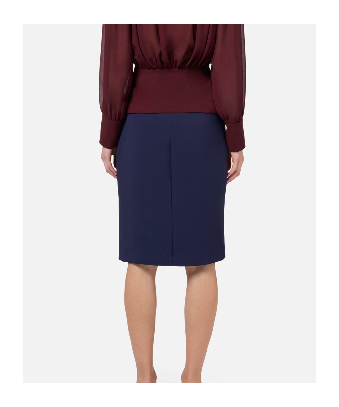 Elisabetta Franchi Skirt With Slit Hem In Blue
