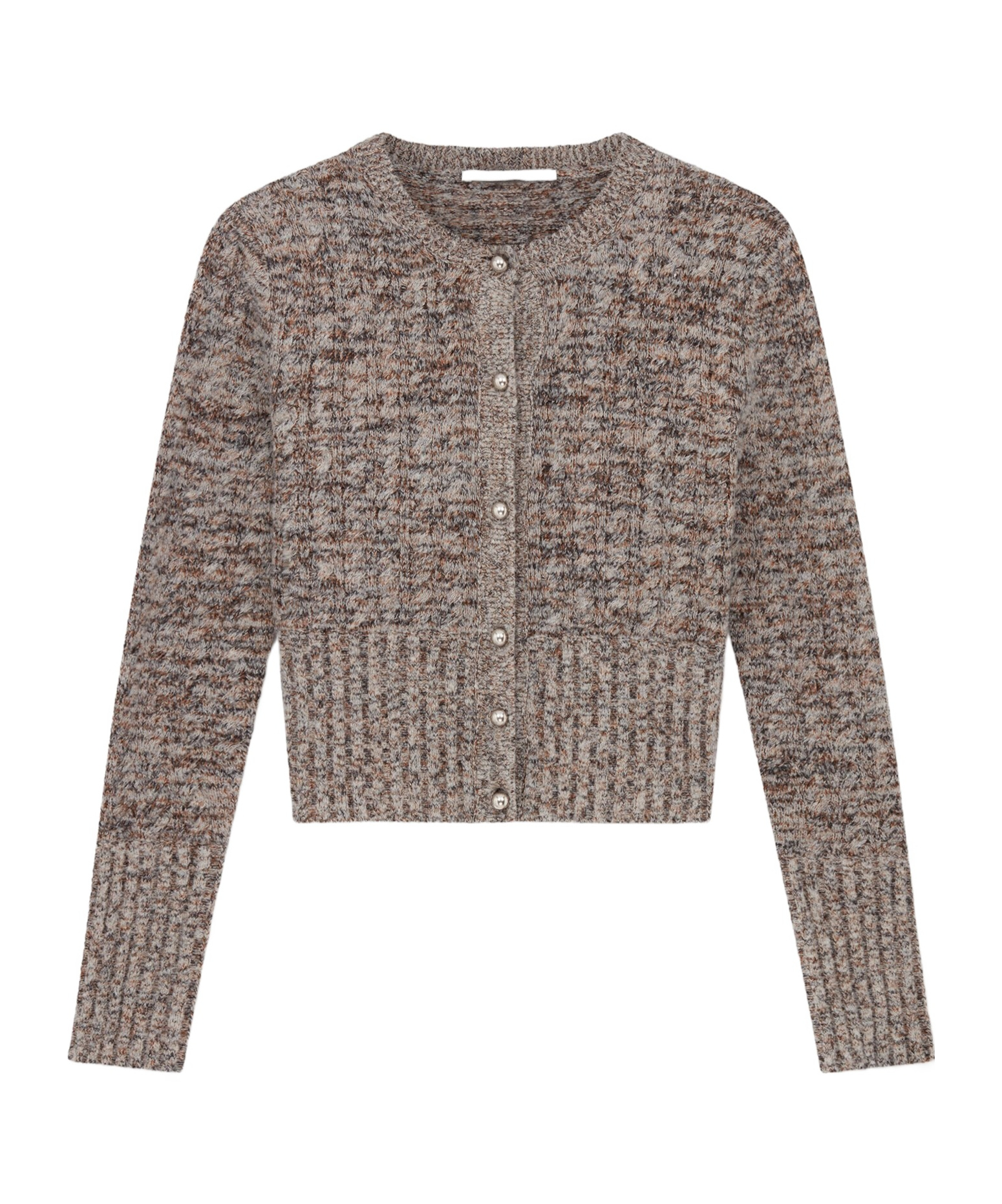 Stella Mccartney Rib Coarse Knitted Cardigan In Gray