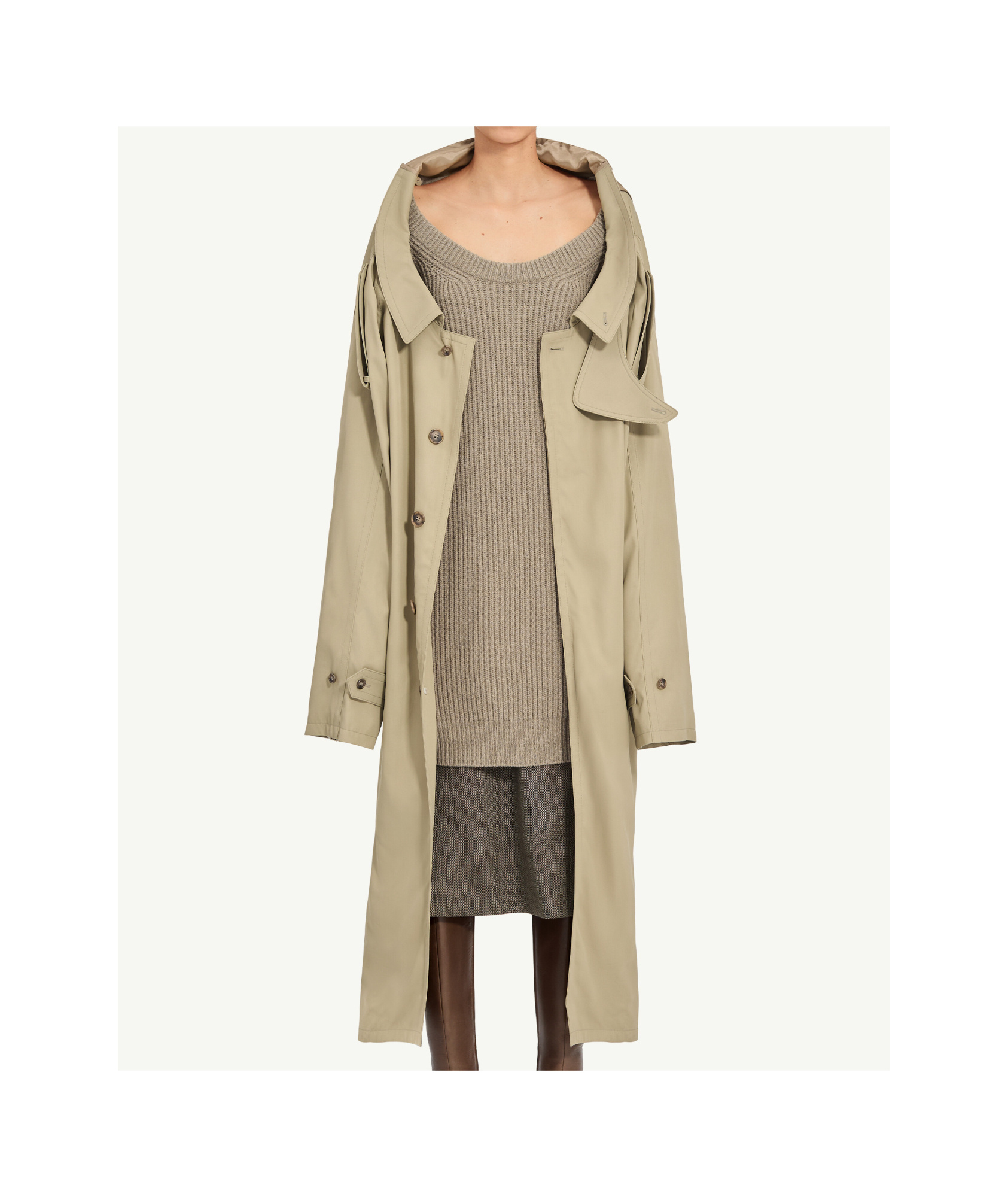 Mm6 Maison Margiela Dual Wear Trench Coat In Gray