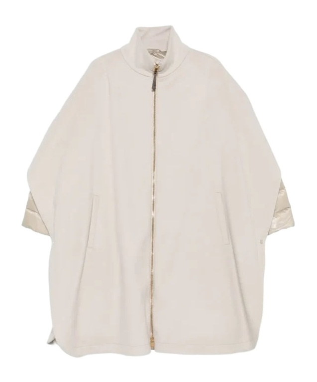 Herno High Neck Zipped Coat In White