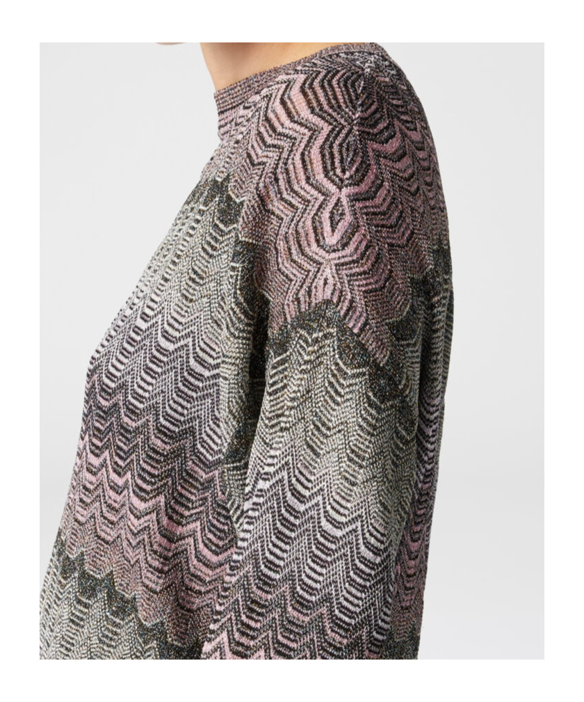 Missoni Stripe Pattern Embellished Sweater In Gray