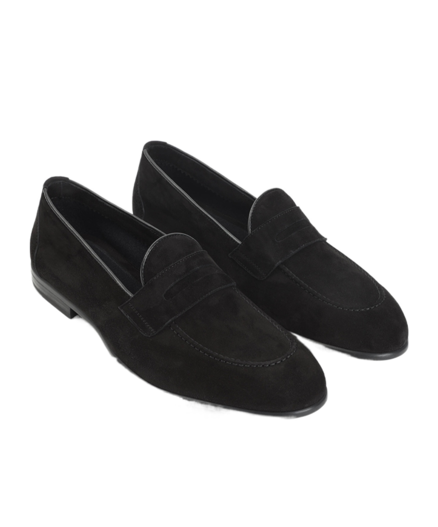 Brioni Almond Toe Suede Leather Penny Loafers