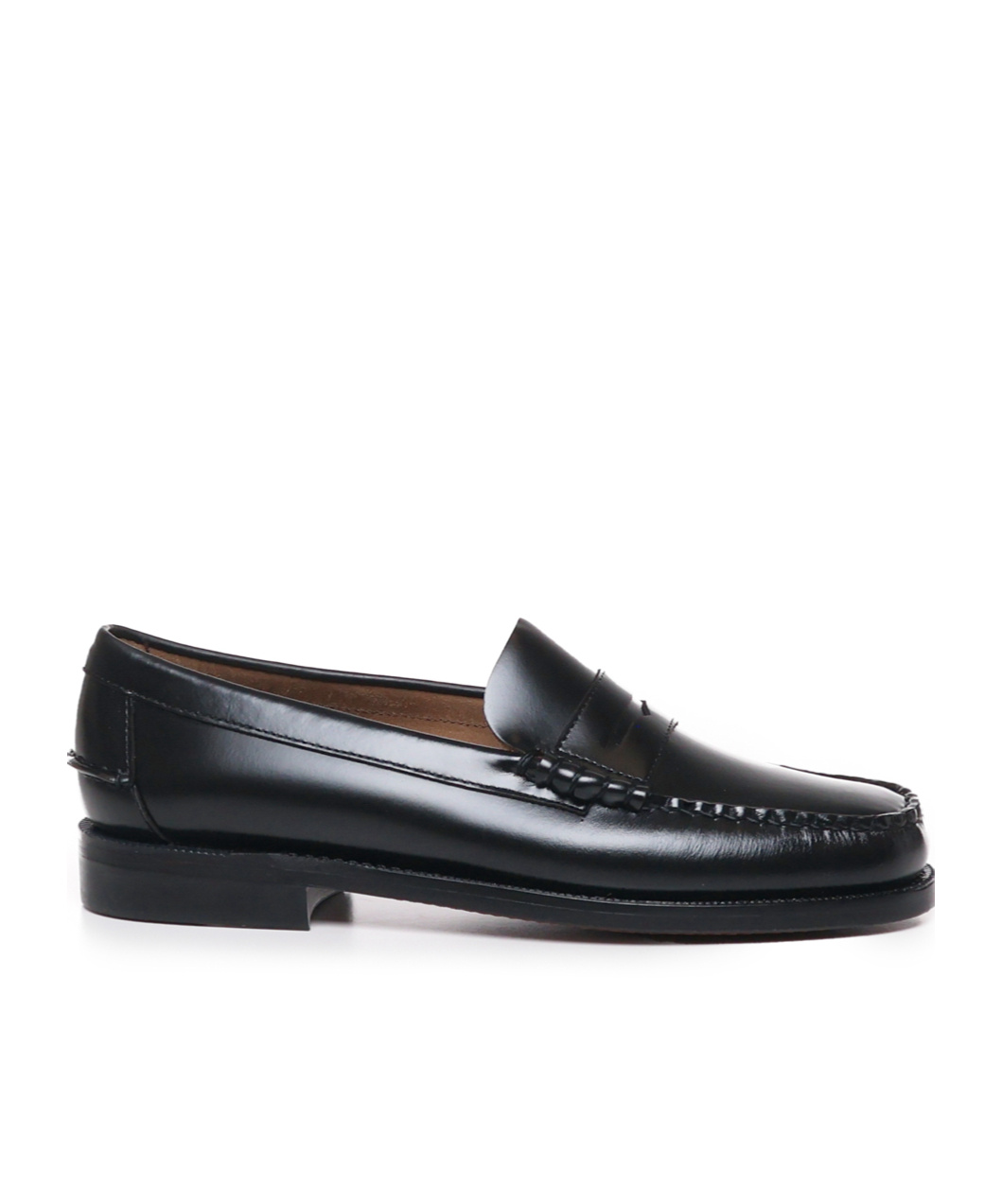 Sebago Round Toe Slip-on Moccasins With Cut-out Upper Design In Black