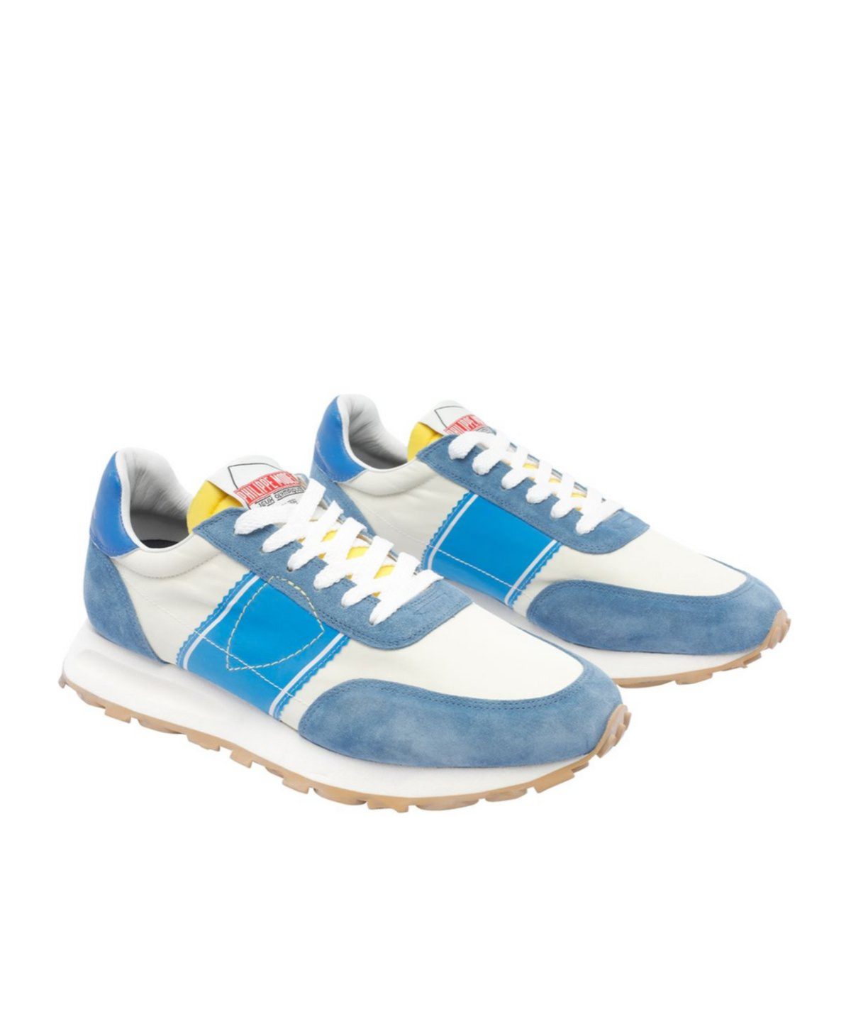 Philippe Model Paris Leather And Fabric Sneakers In Blue