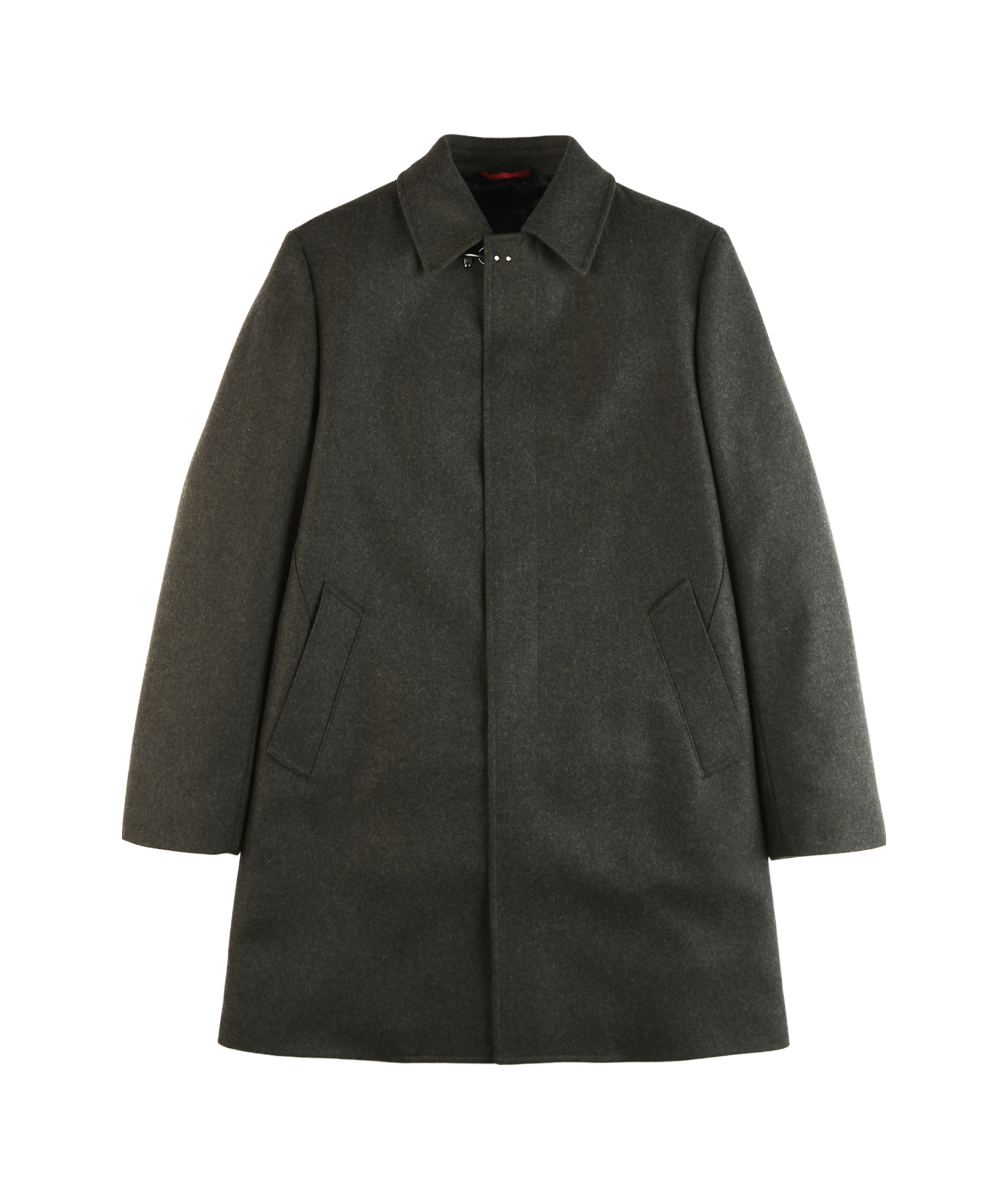 Fay Straight Wool-cashmere Blend Coat With Side Pockets In Black