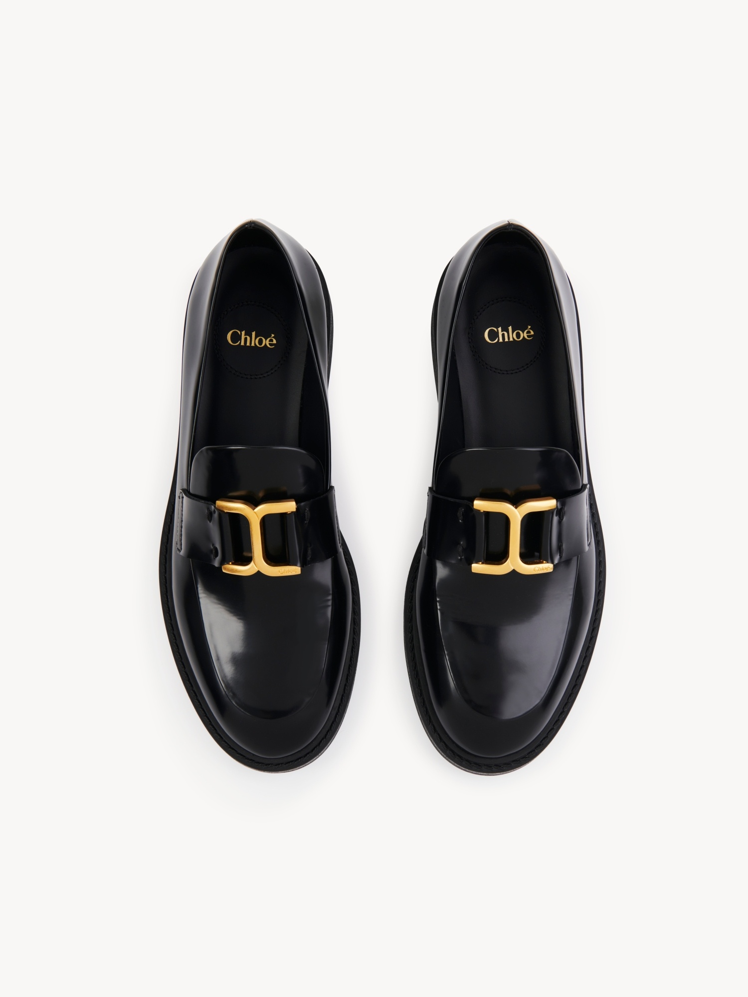Chloé Marcie Black Brushed Calf Leather Loafer In Black