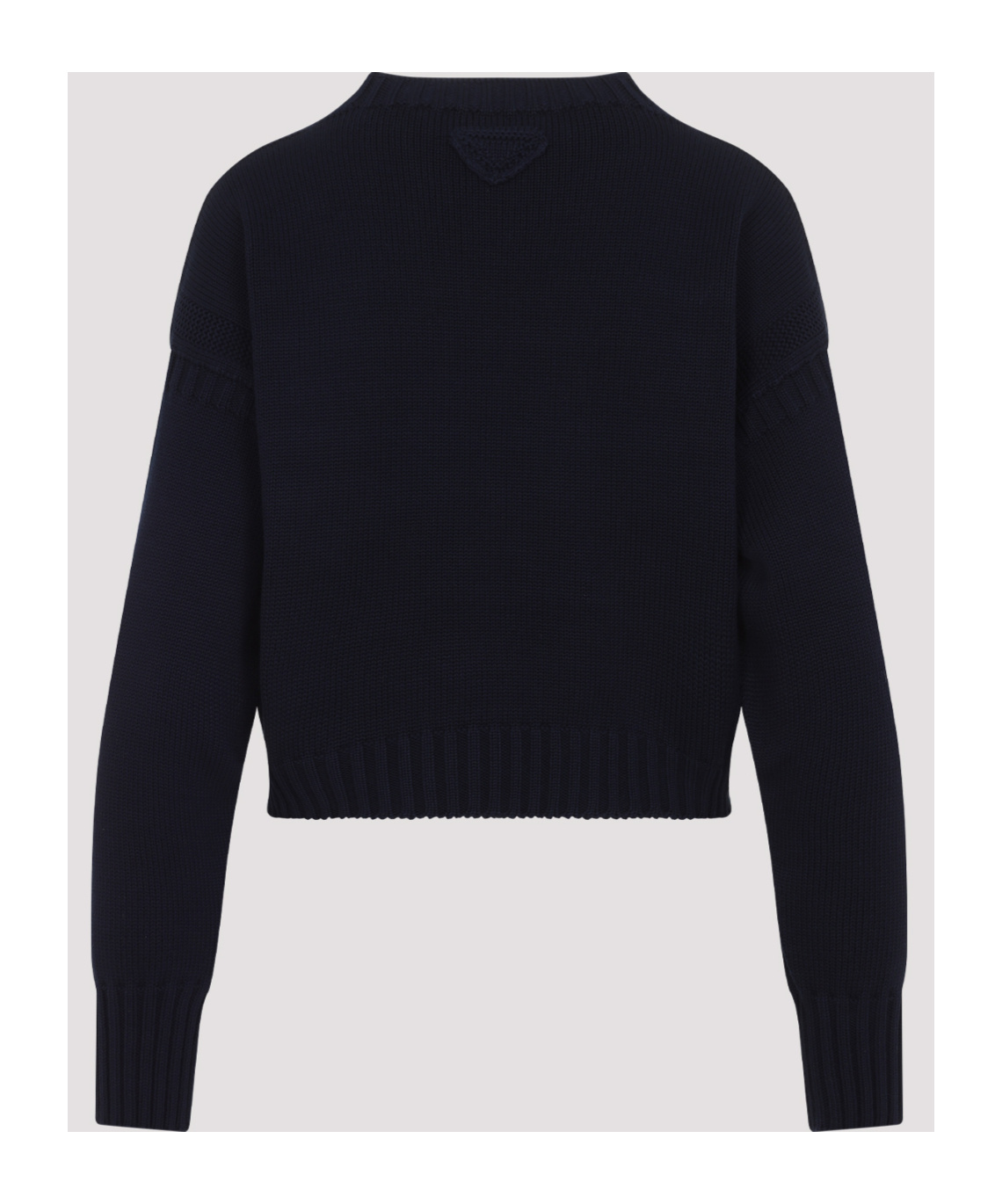 Prada Maglione In Cotone Blu Scuro Donna In Black
