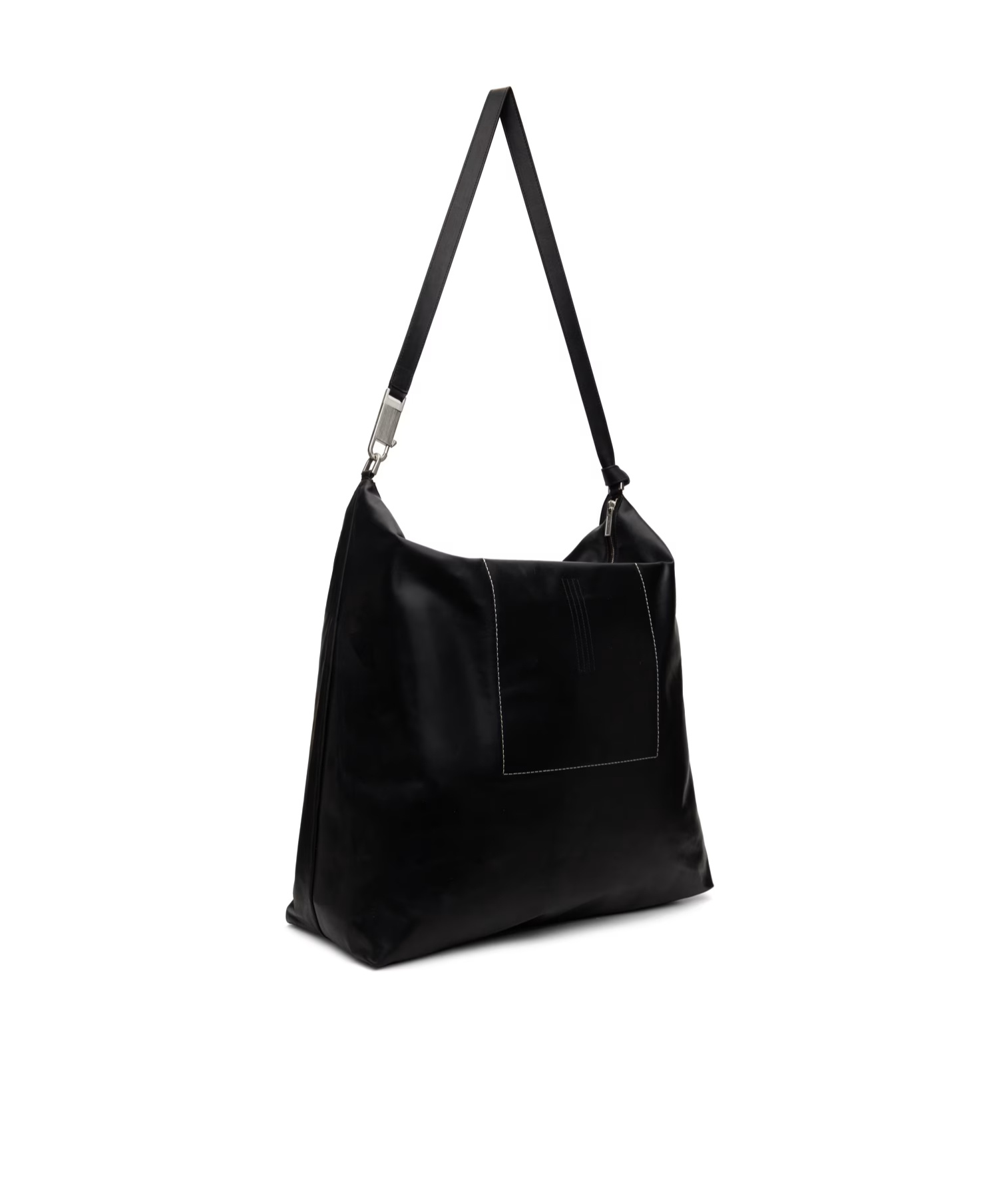 Rick Owens Balloon Logo Embossed Satchel In Black