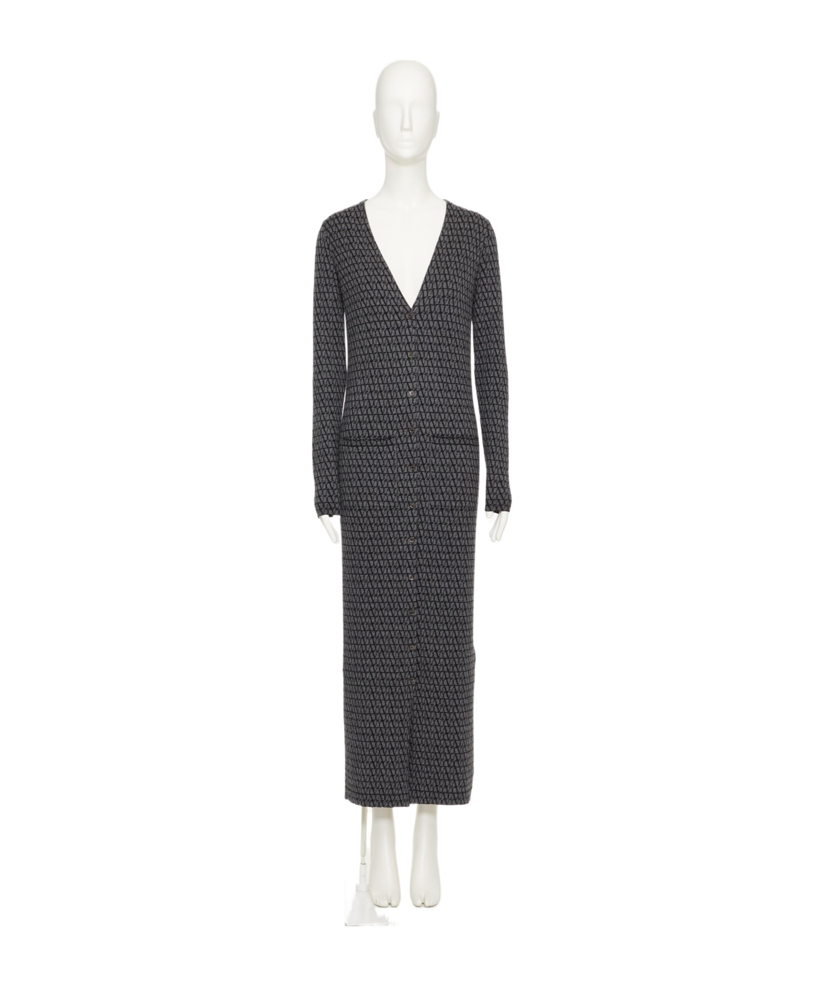 Valentino Toile Iconographe Wool Maxi Dress In Black