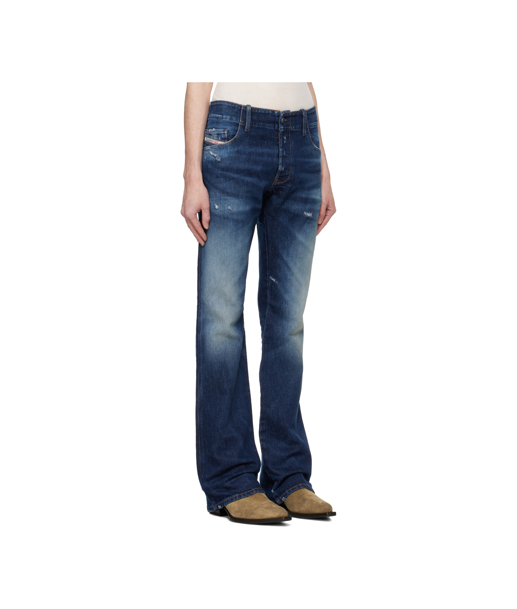 Diesel D-backler Bootcut Jeans In Blue