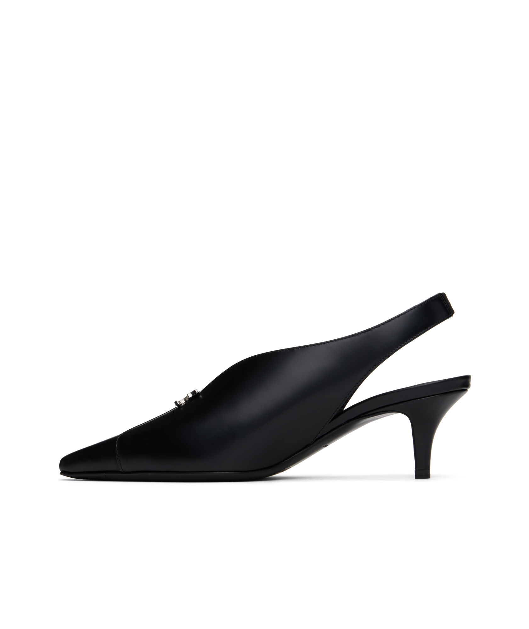 Courrèges Leather Slingbacks With Logo Plaque