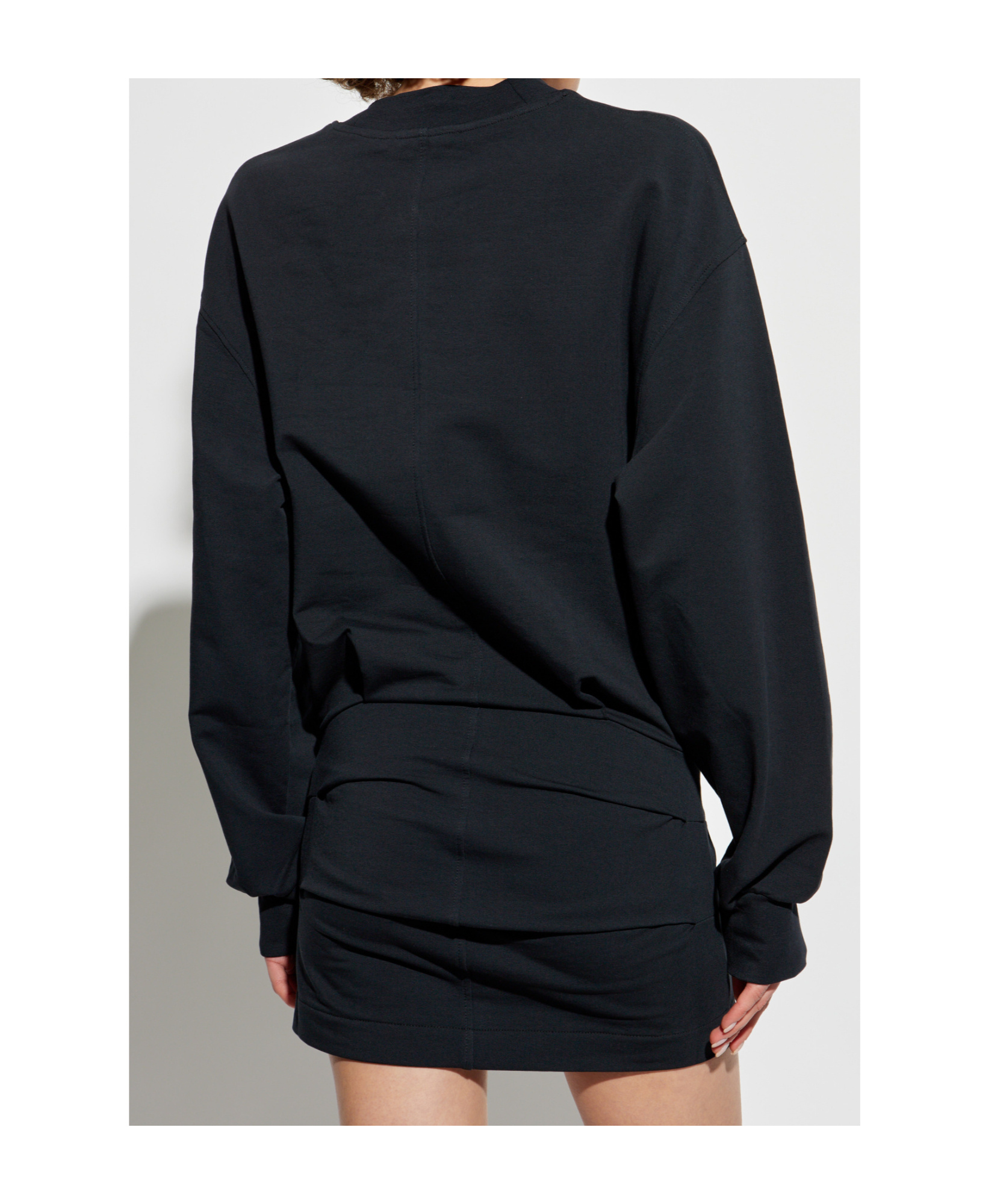 Attico Logo Detailed Sweatshirt Dress In Black