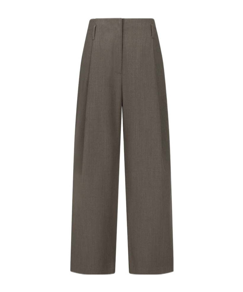Amomento Straight Tuck Pants In Brown