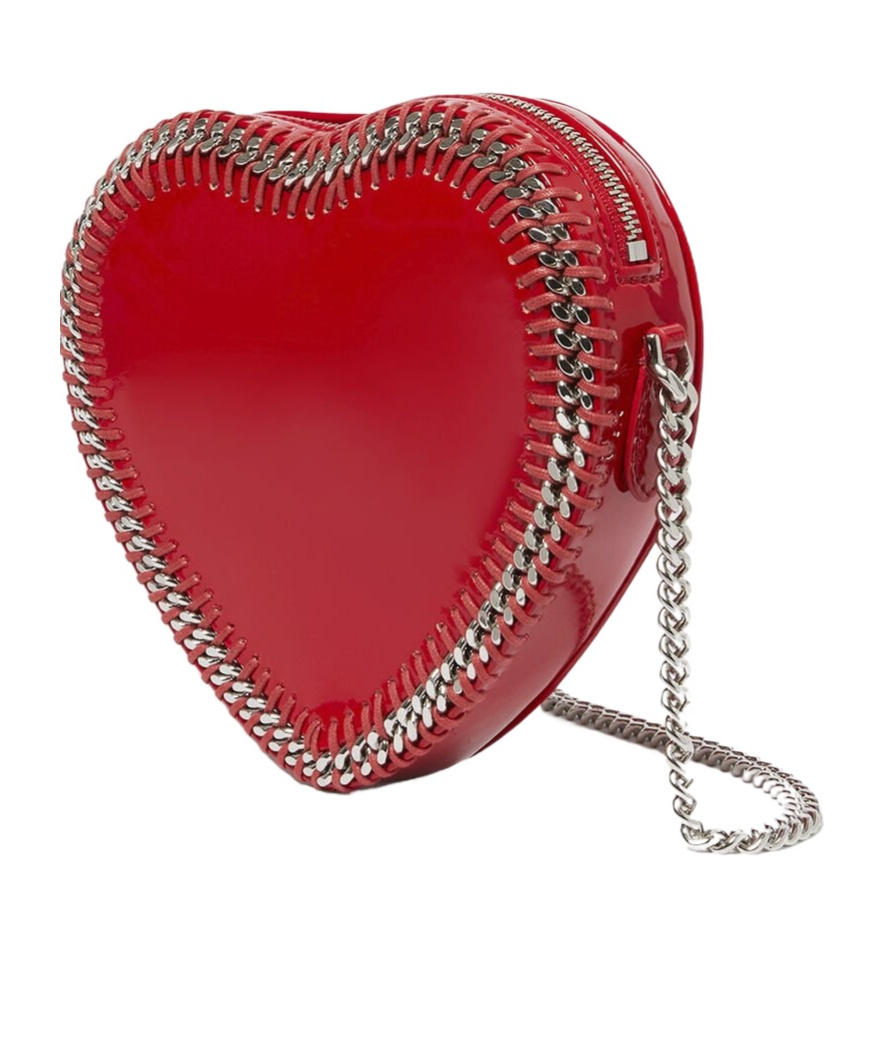 Stella Mccartney Falabella Heart-shaped Crossbody Bag In Red