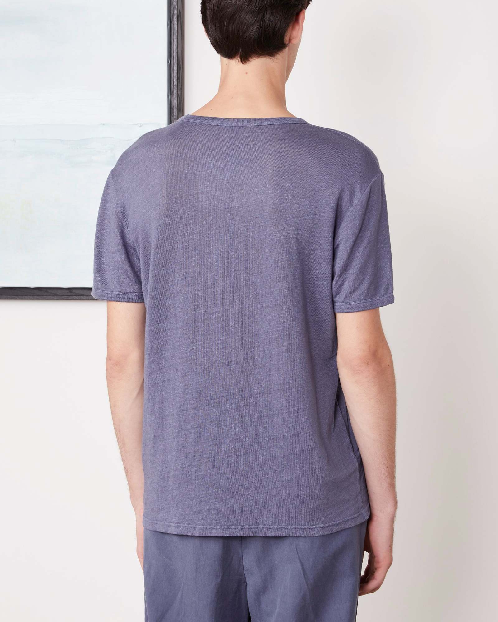 Shop Officine Generale Mélange Shortsleeved T-shirt In Blue