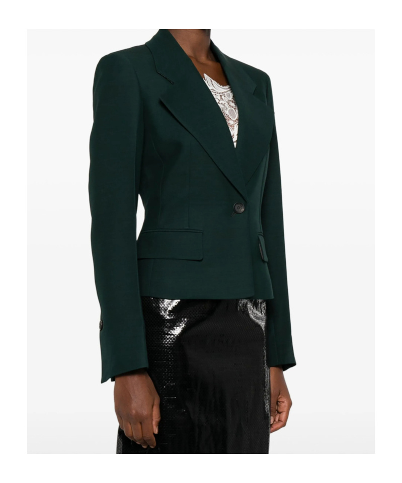 Ferragamo Long-sleeved Suit Jacket In Green