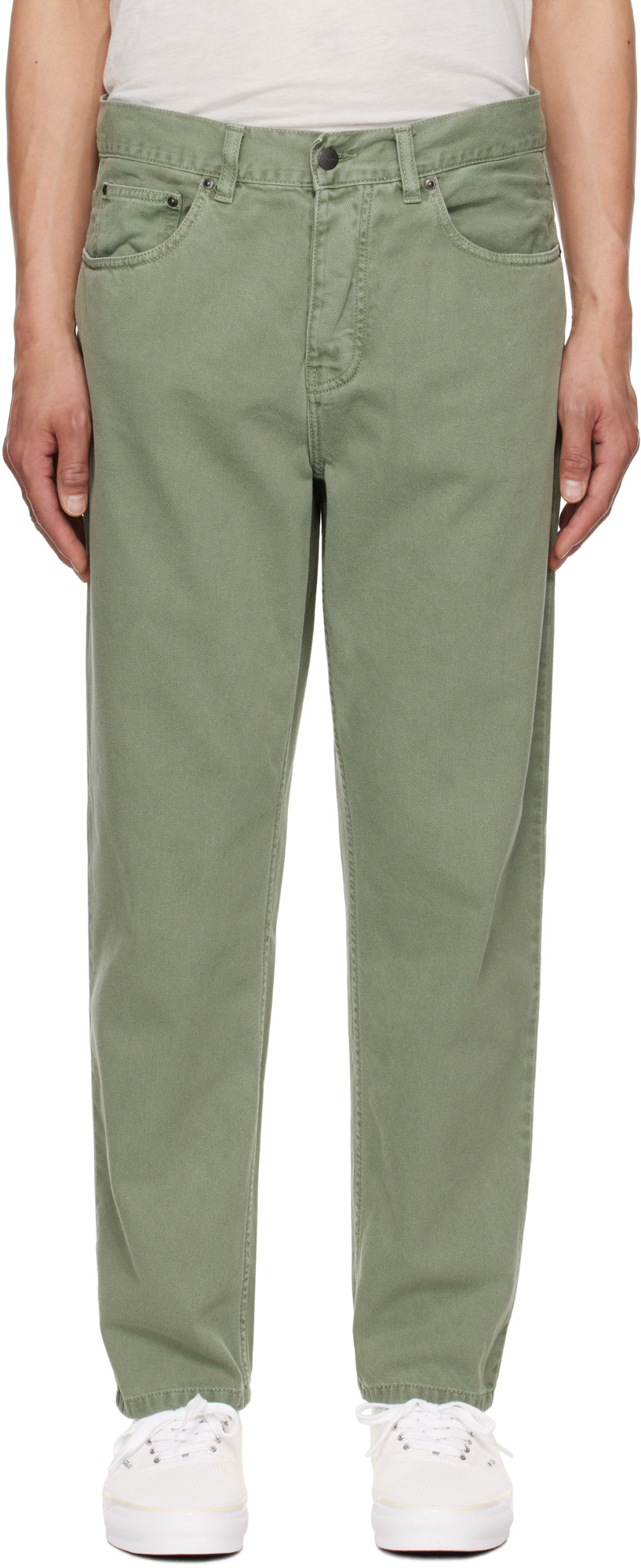 Carhartt Tapered Twill Pants In Green
