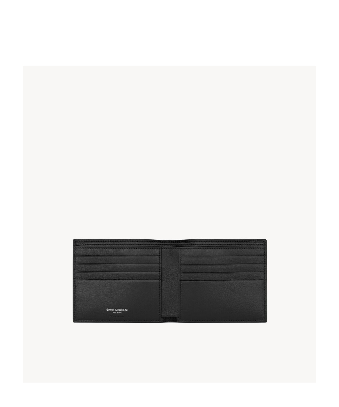 Saint Laurent Paris East/west Wallet In Grained Leather In Black