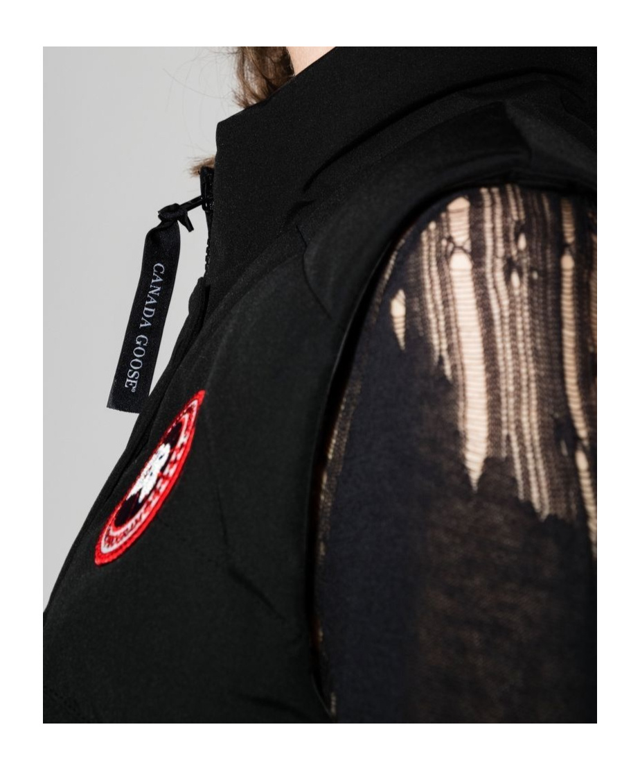 Canada Goose Padded Quilted Sleeveless High Neck Vest In Black