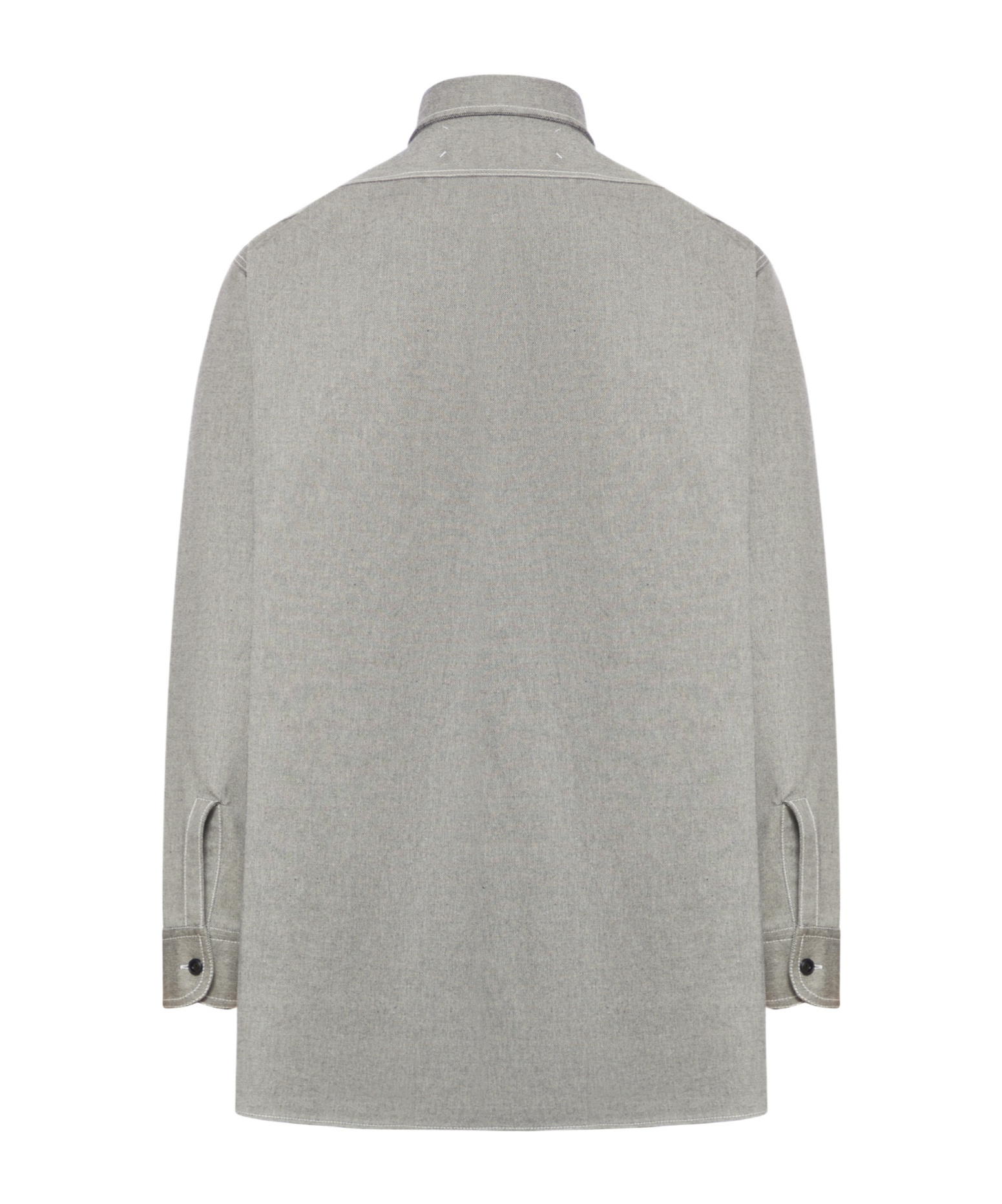 Maison Margiela Four-stitched Long-sleeved Shirt In Gray