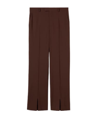 Gucci Straight-leg Split Trousers In Brown