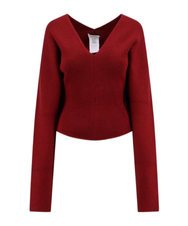 Philosophy Di Lorenzo Serafini V-neck Ribbed-knit Jumper In Red