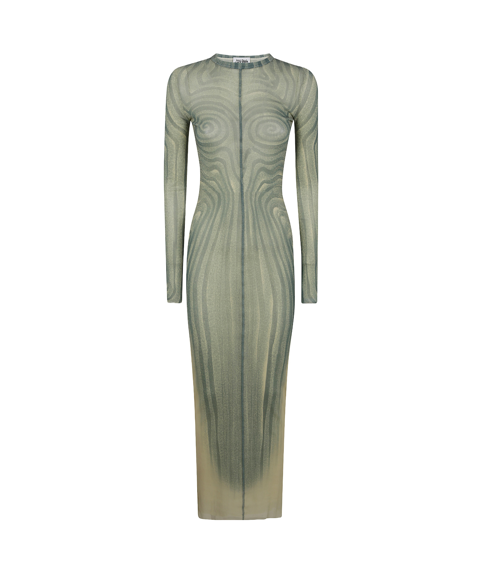 Shop Jean Paul Gaultier Spiral-print Maxi Dress In Green